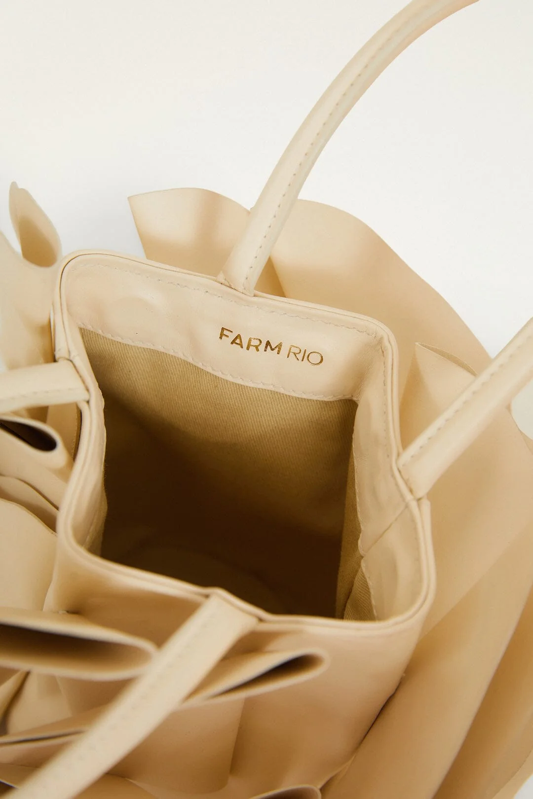 Beige Leather Flower Bag - Image 6