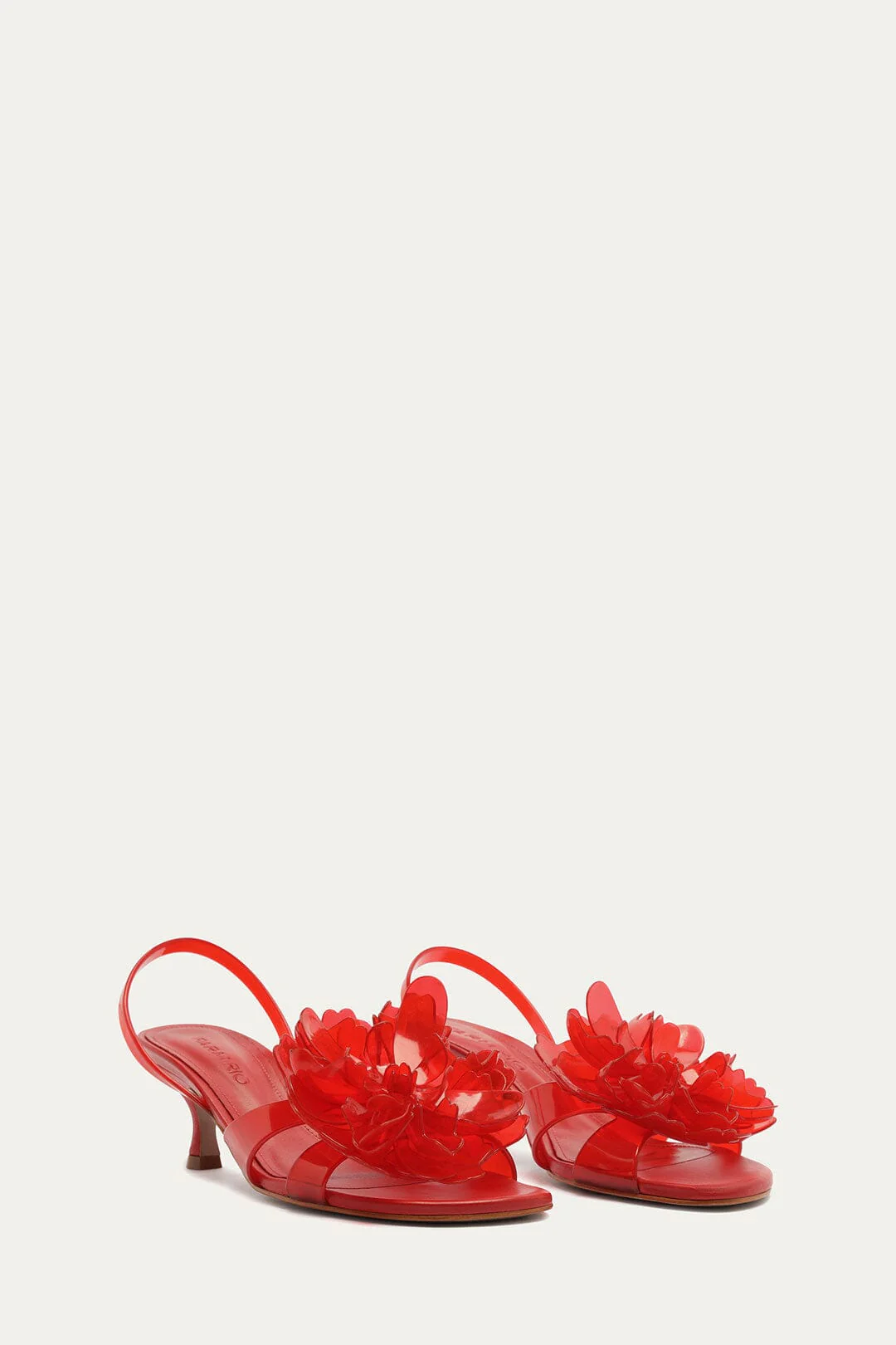 Red Flower Jelly Heeled Sandal - Image 2