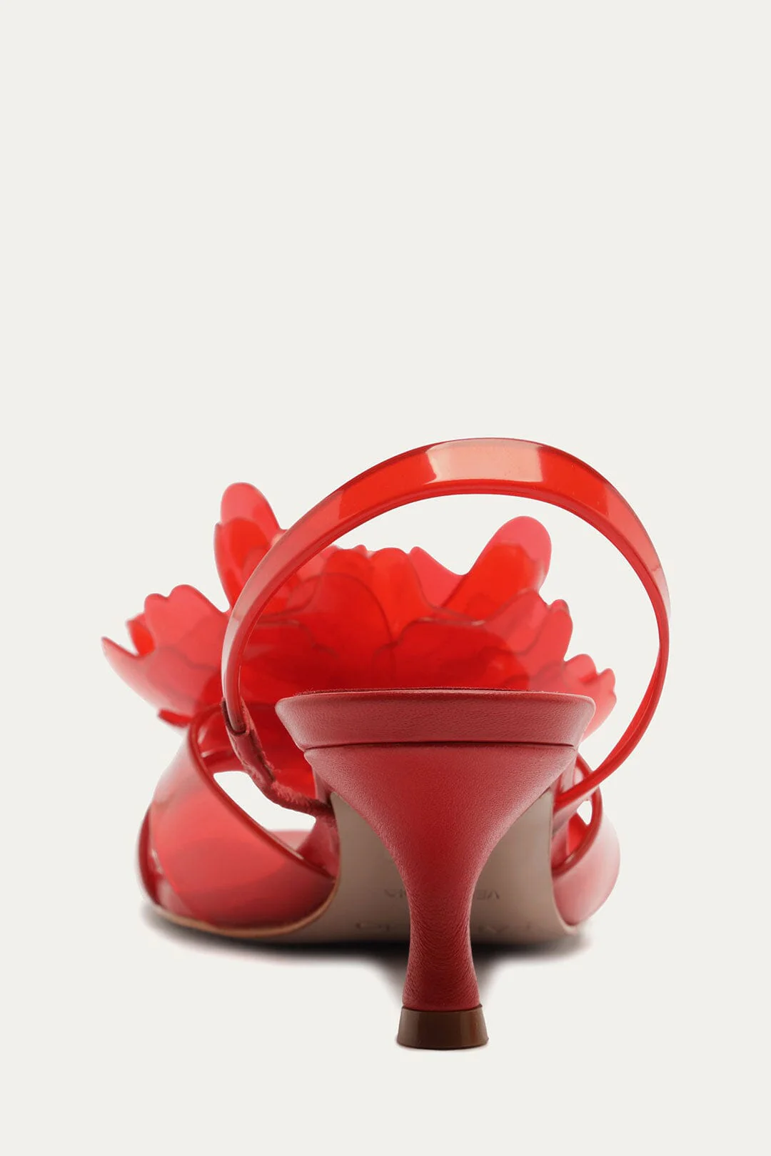 Red Flower Jelly Heeled Sandal - Image 3