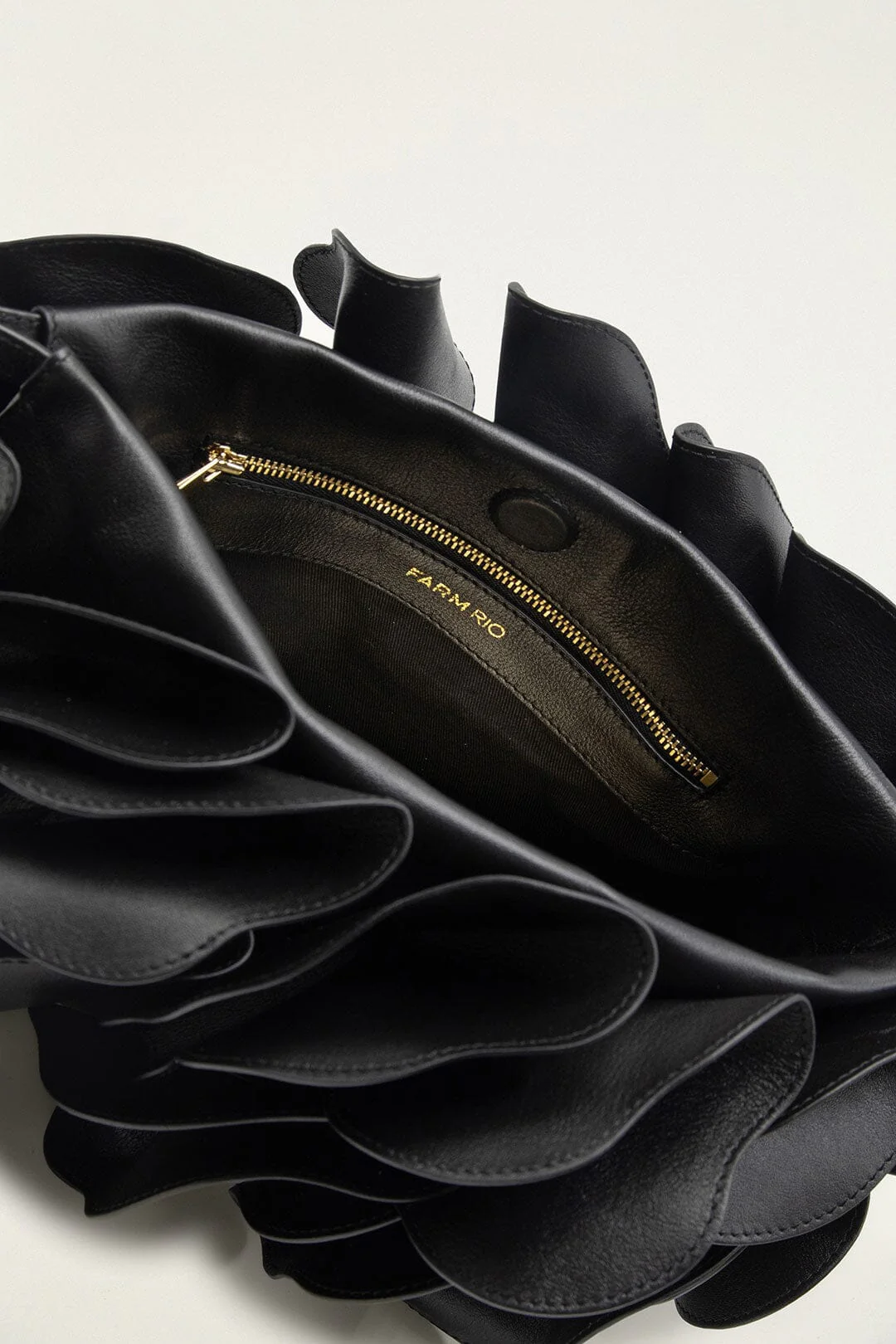 Black Leather Shoulder Flower Bag - Image 5