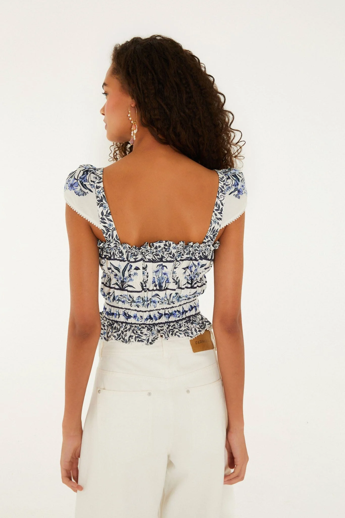 Off-White Flowers Arch Smocked Organic Cotton Blouse - Image 3