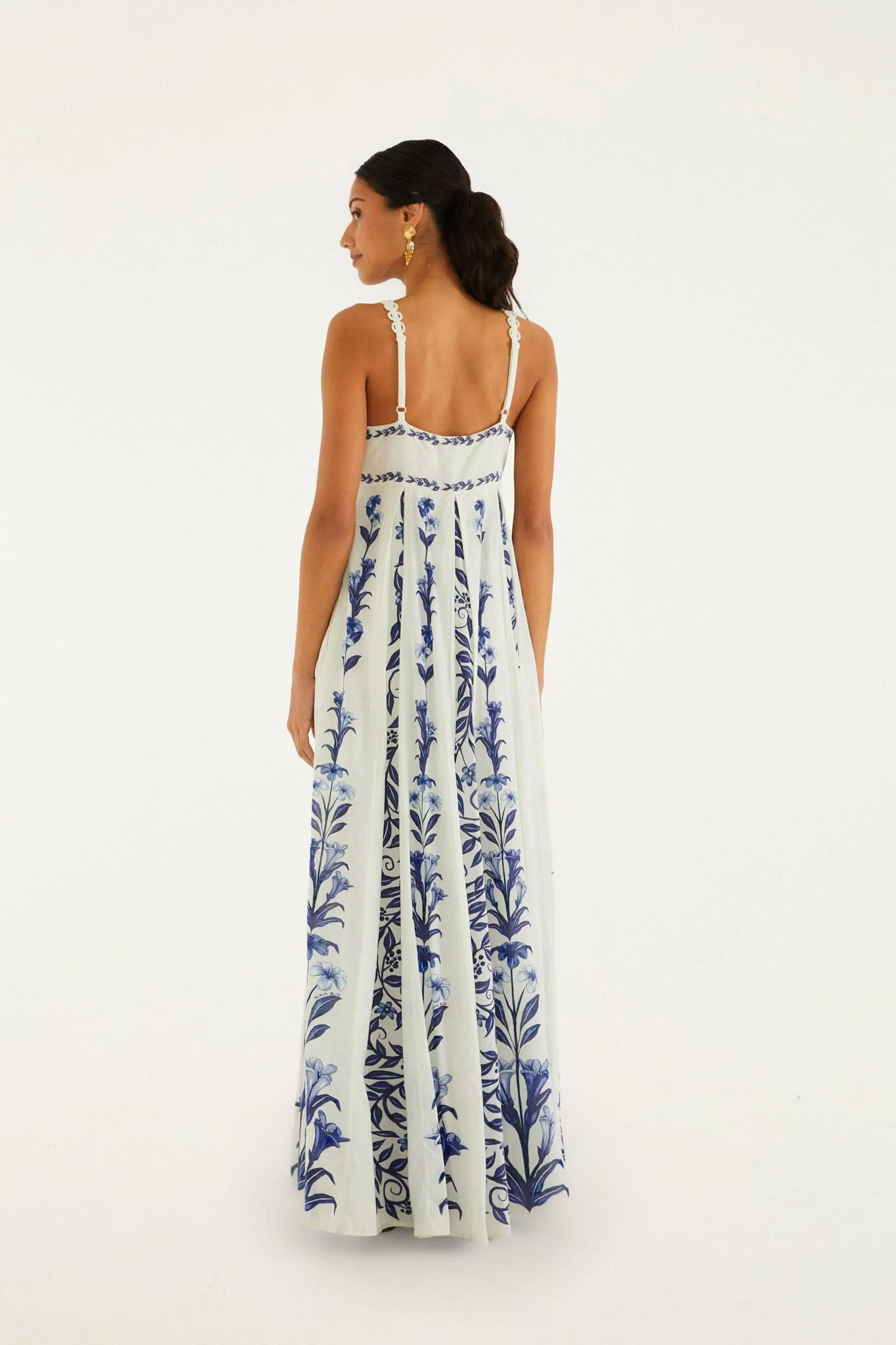 Off-White Flowers Arch Pleats Maxi Dress - Image 3