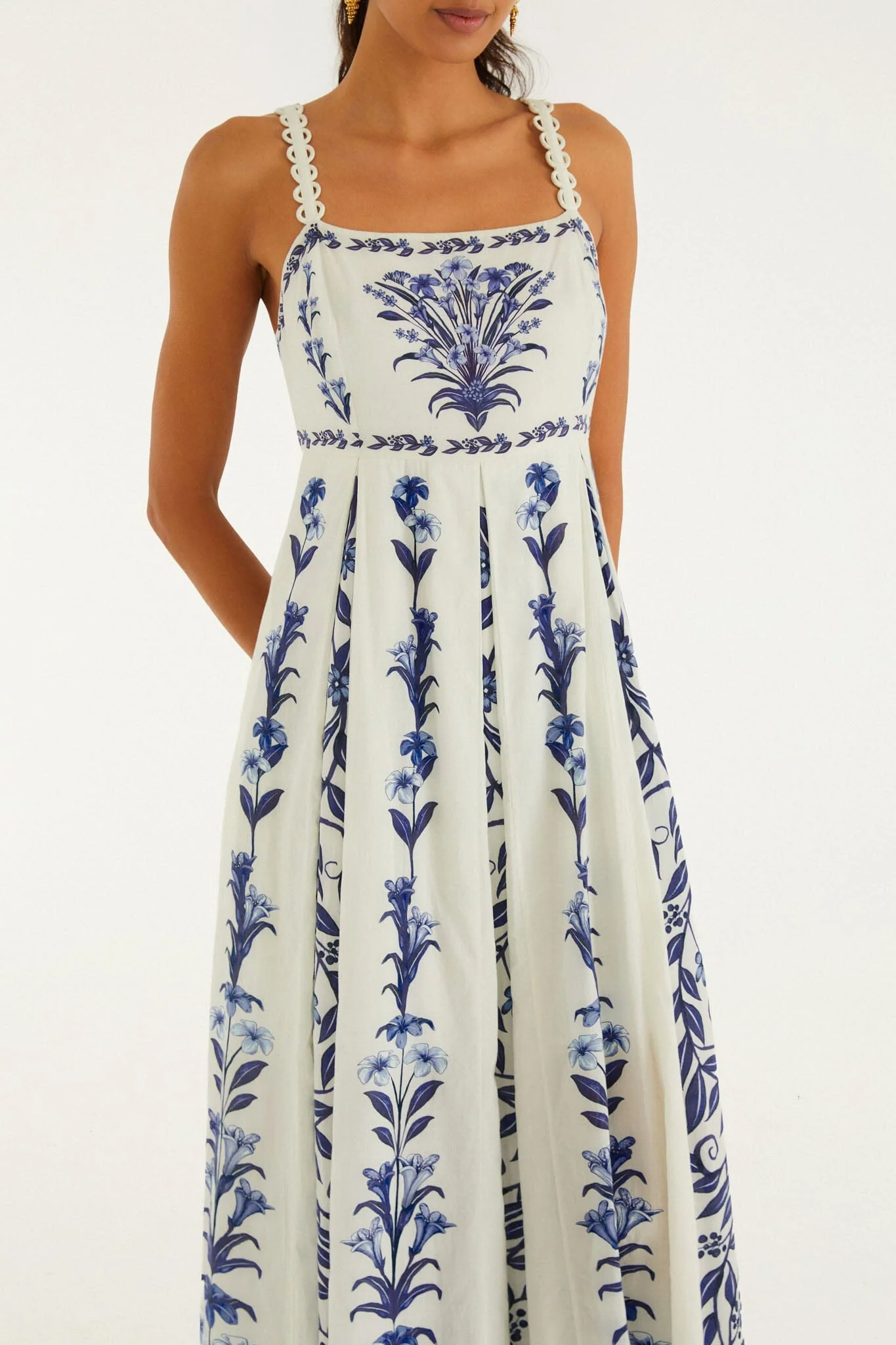 Off-White Flowers Arch Pleats Maxi Dress - Image 4