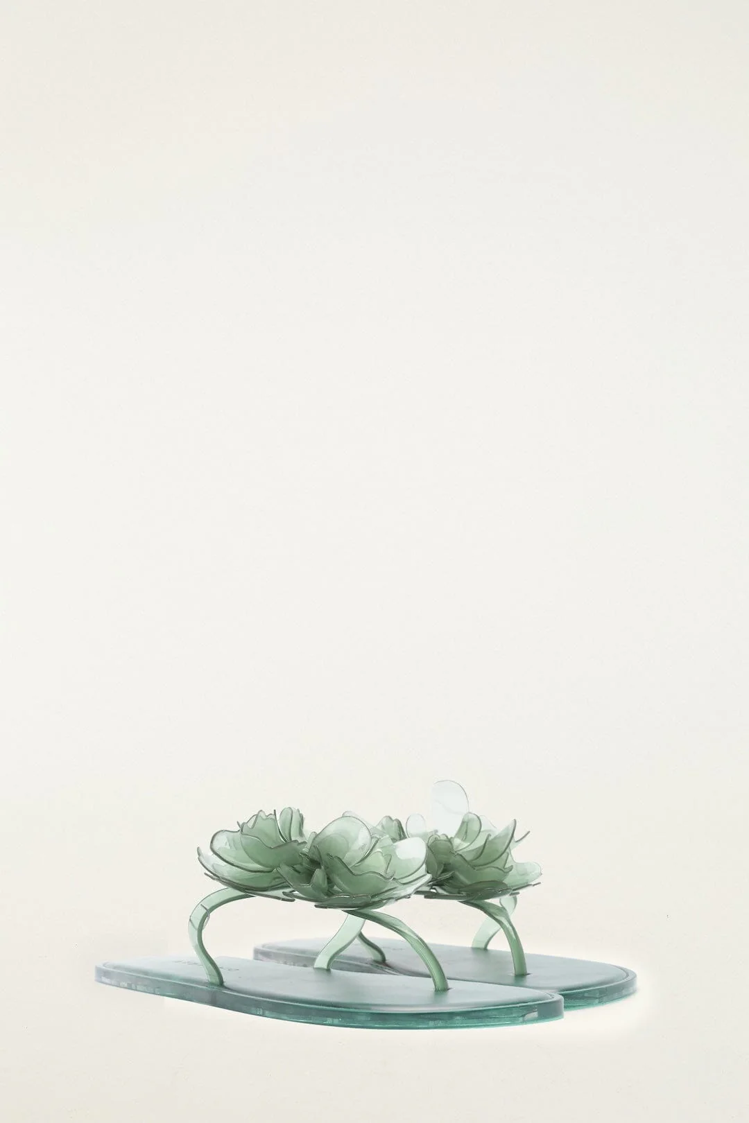 Green Jelly Flower Flat Sandal - Image 2