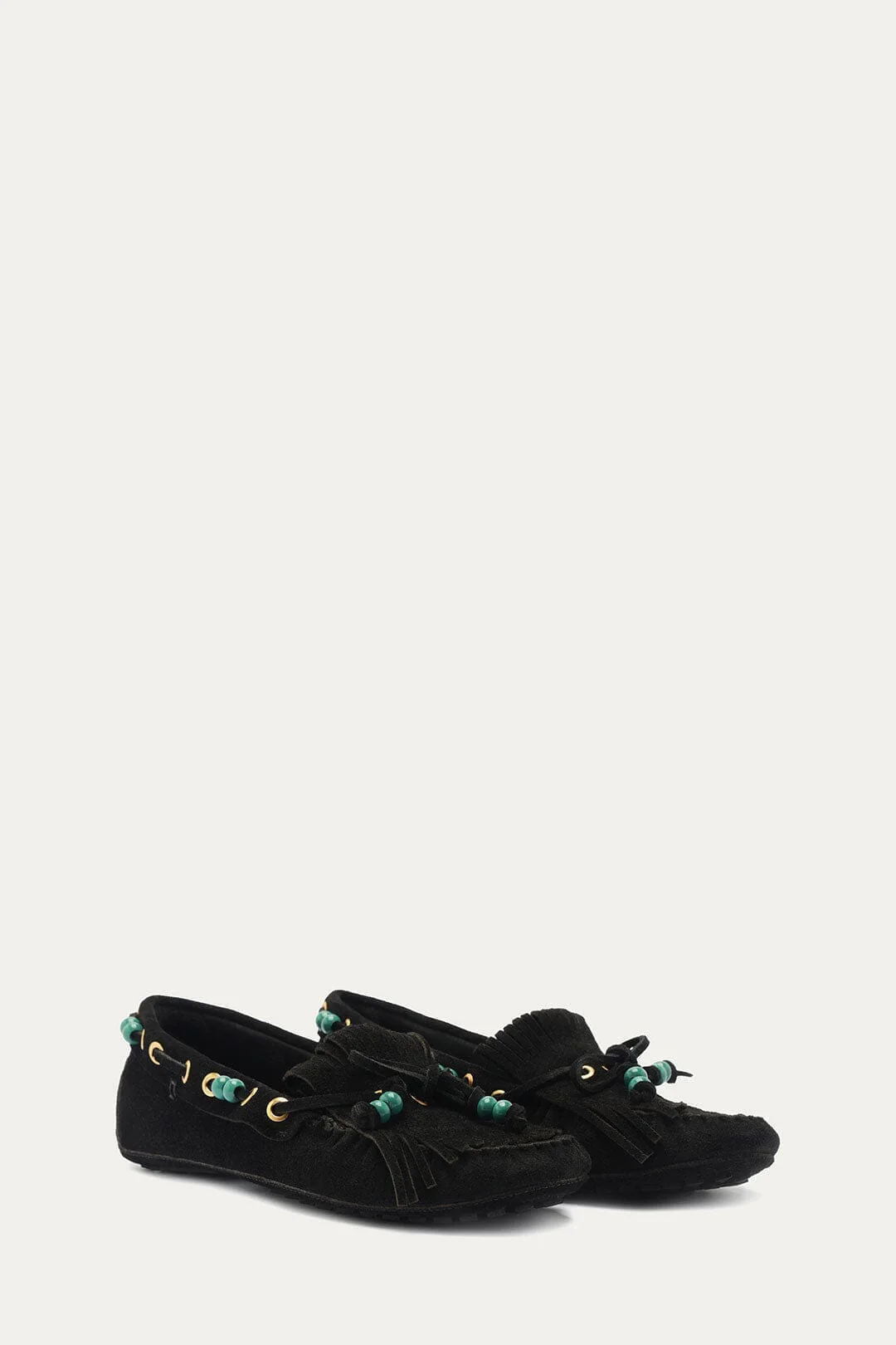 Black Fringe Suede Moccasin - Image 2