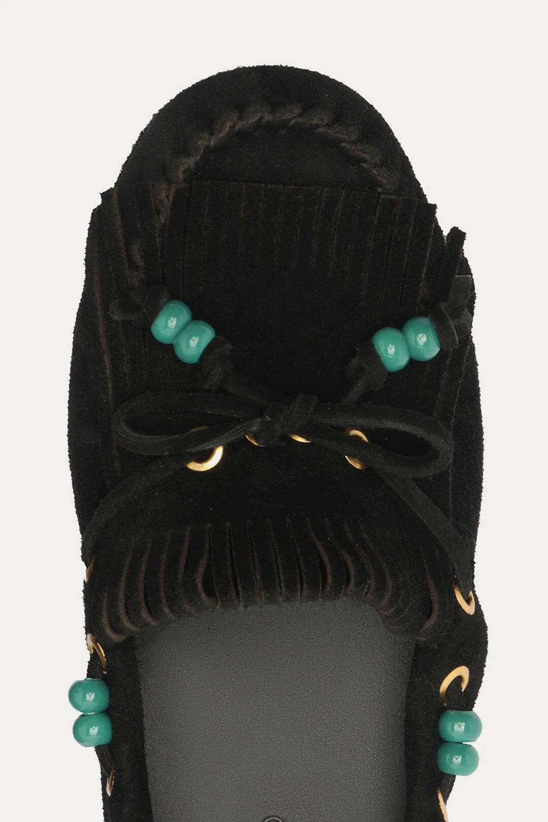 Black Fringe Suede Moccasin - Image 5