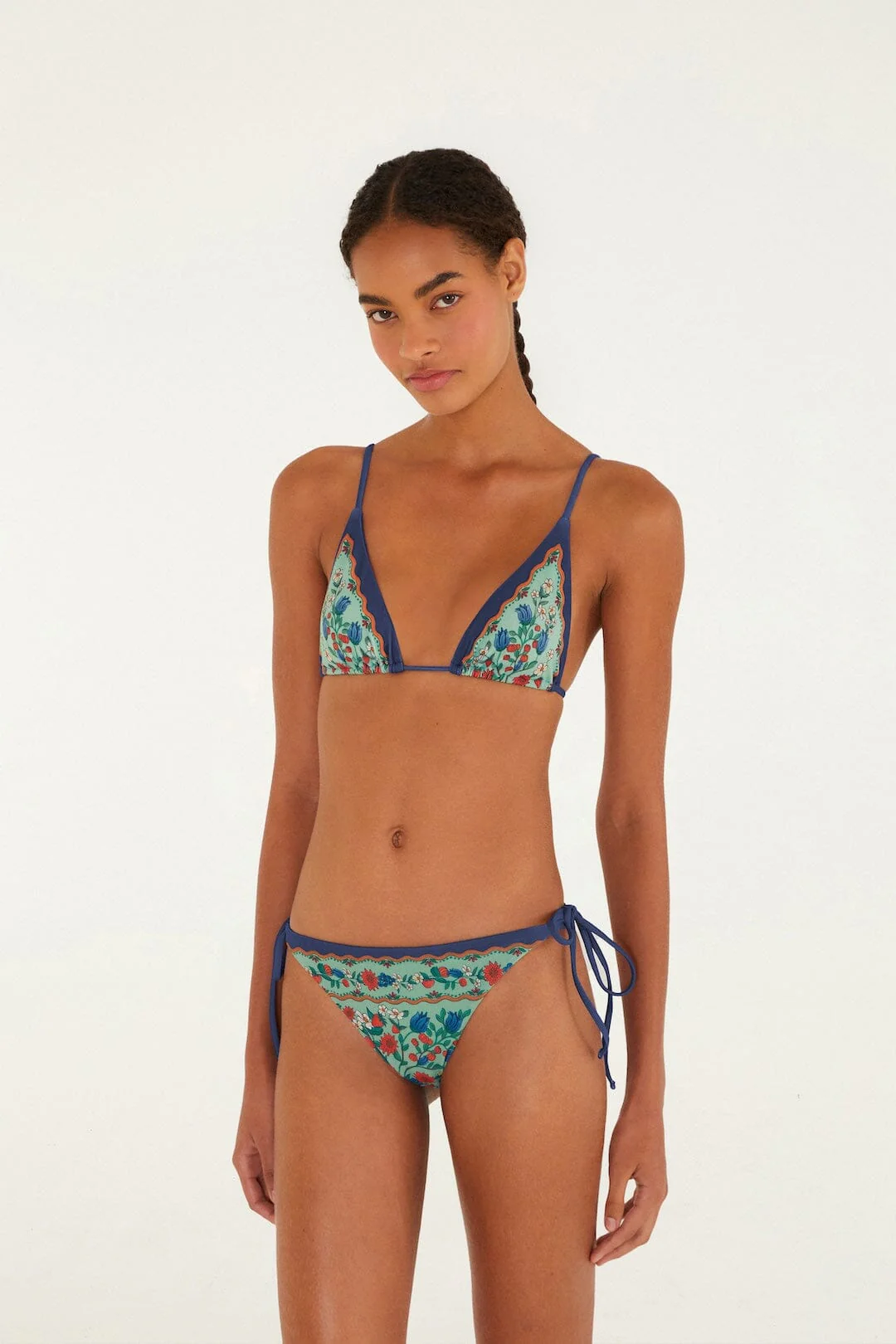 Faded Green Fruit Beauty Triangle Bikini Top - Image 4