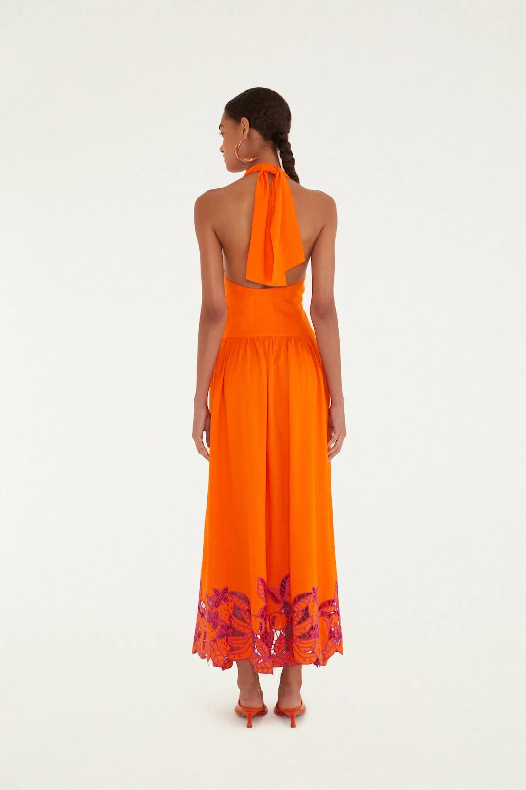 Orange Fruit Richelieu Artisanal Lenzing™ Ecovero™ Euroflax™ Maxi Dress - Image 3