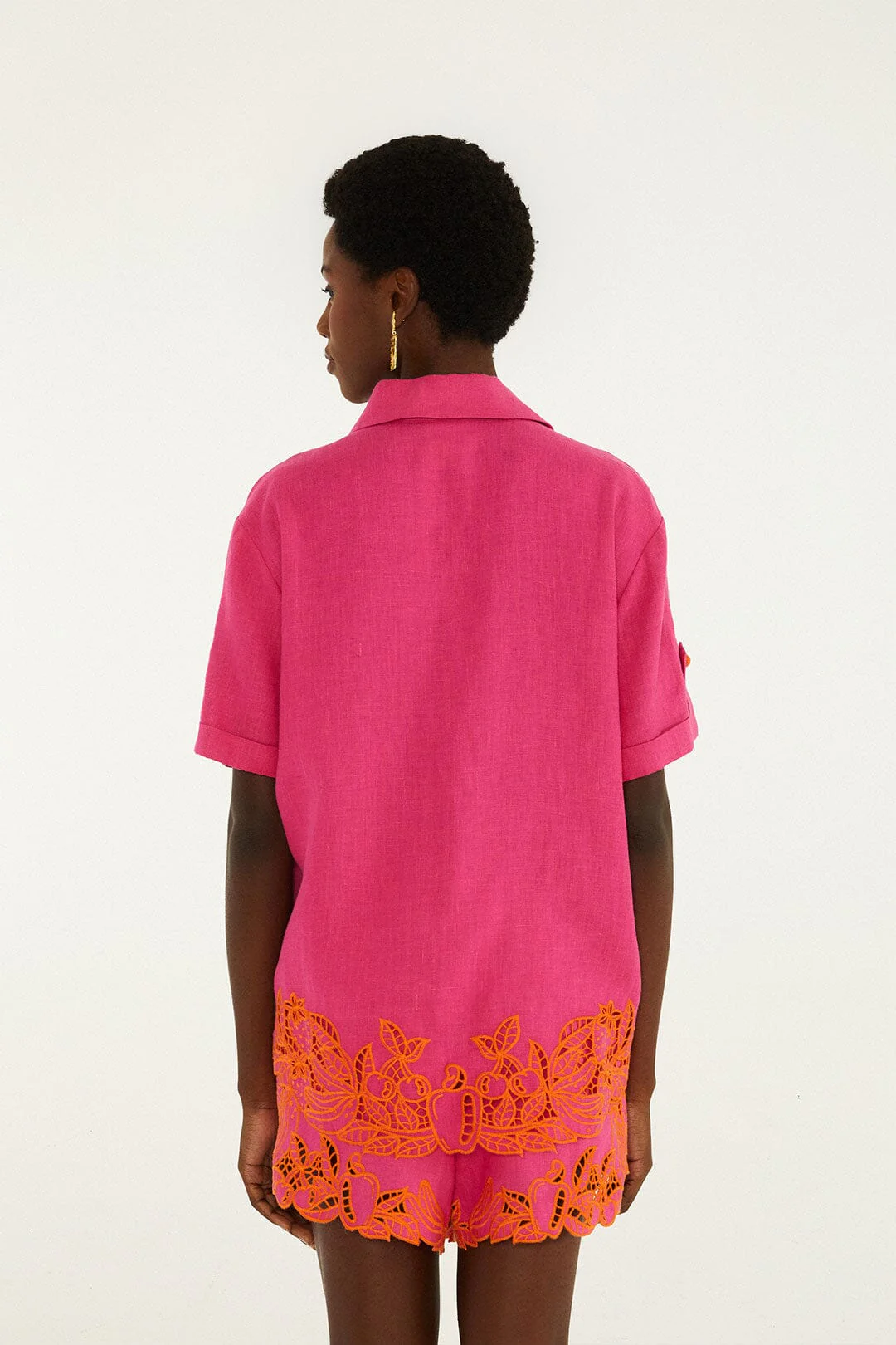 Pink Fruit Richelieu Artisanal Euroflax™ Premium Linen Shorts - Image 3