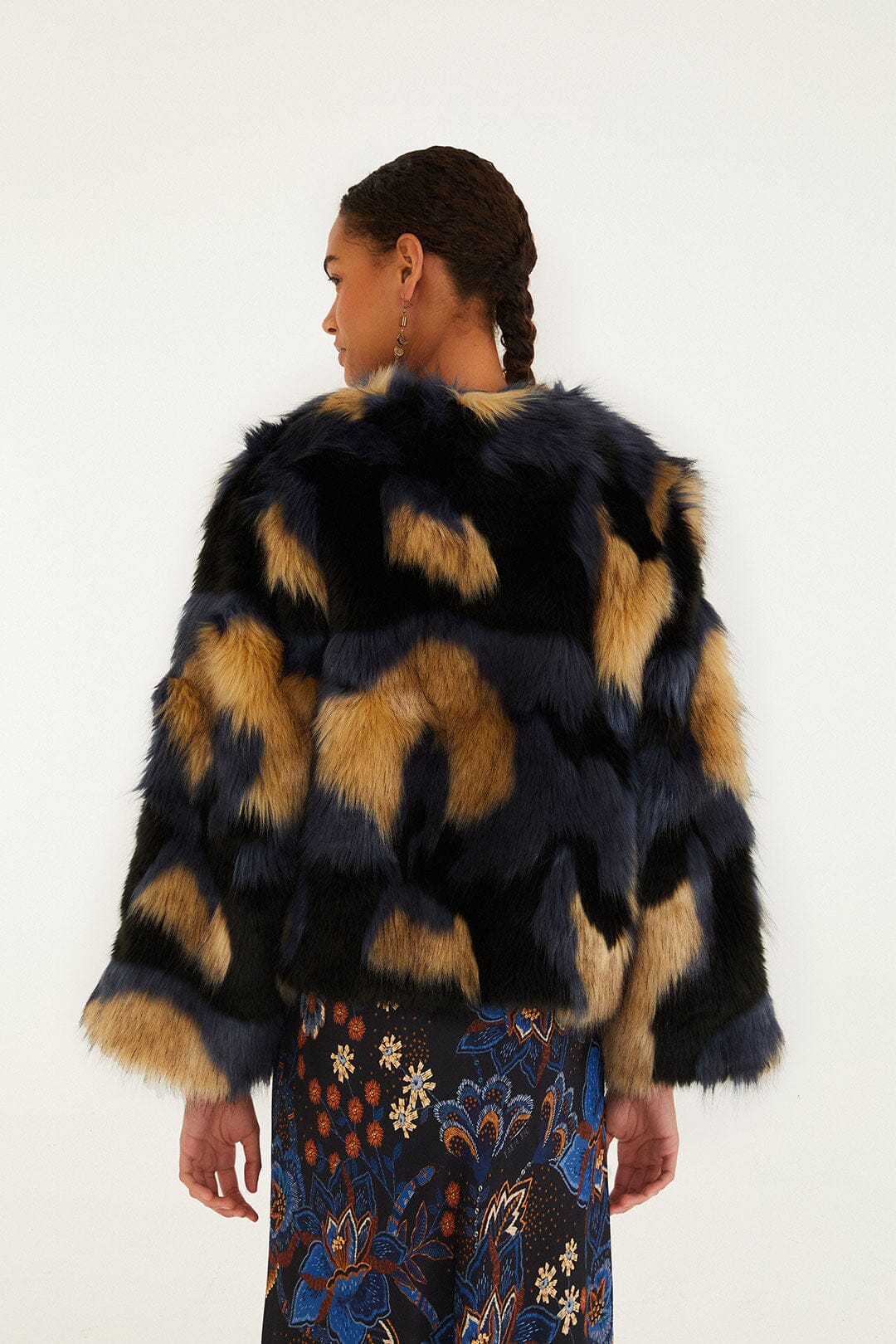 Multicolor Faux Fur Coat - Image 3
