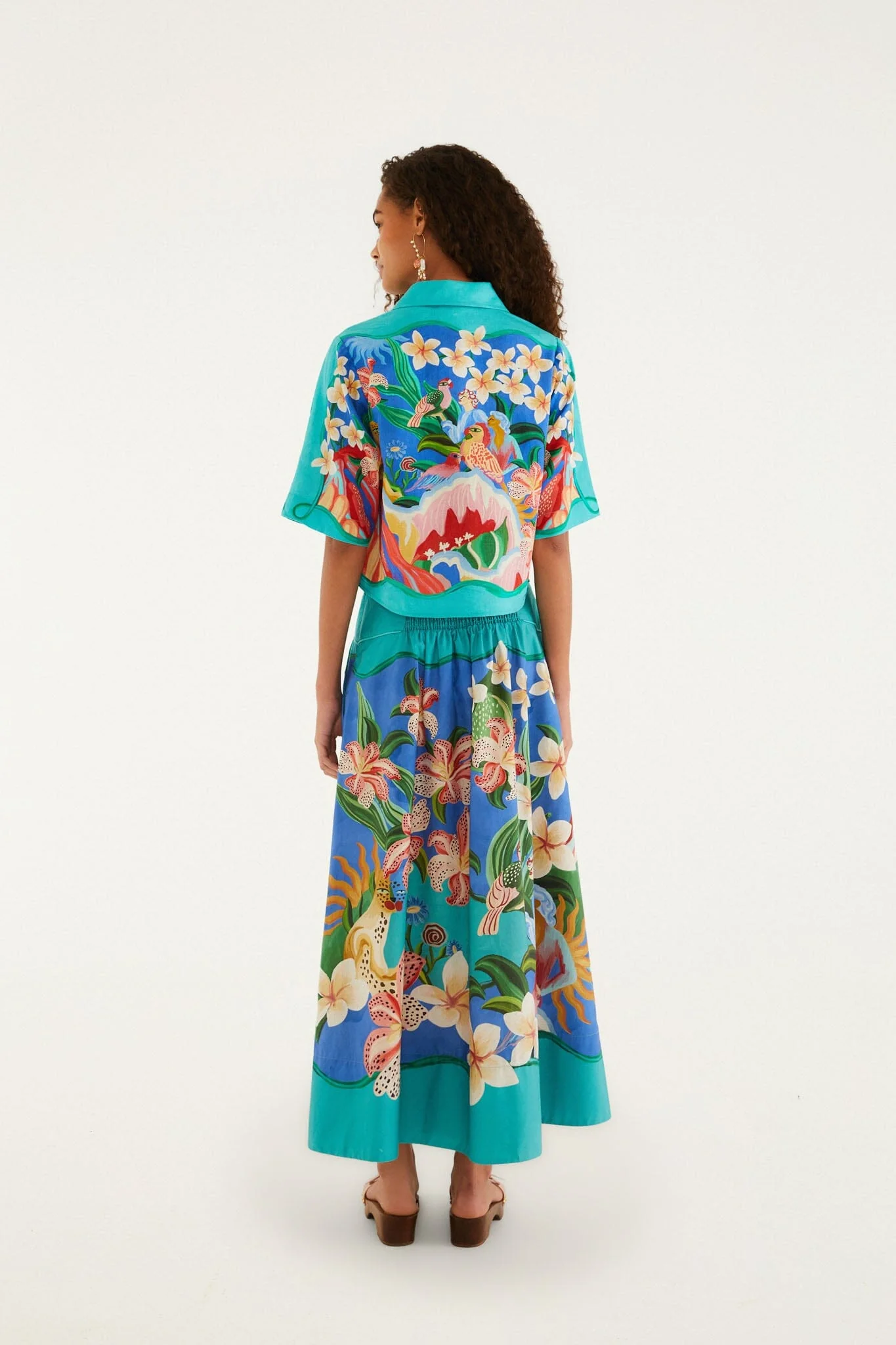 Multicolor Garden Of Life Pockets Midi Skirt - Image 3