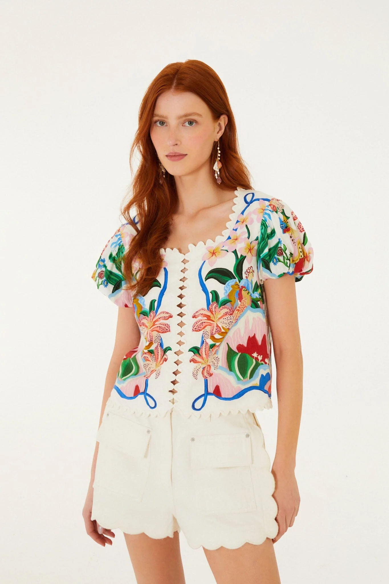 Off-White Garden Of Life Scarf Scalloped Blouse - Image 2