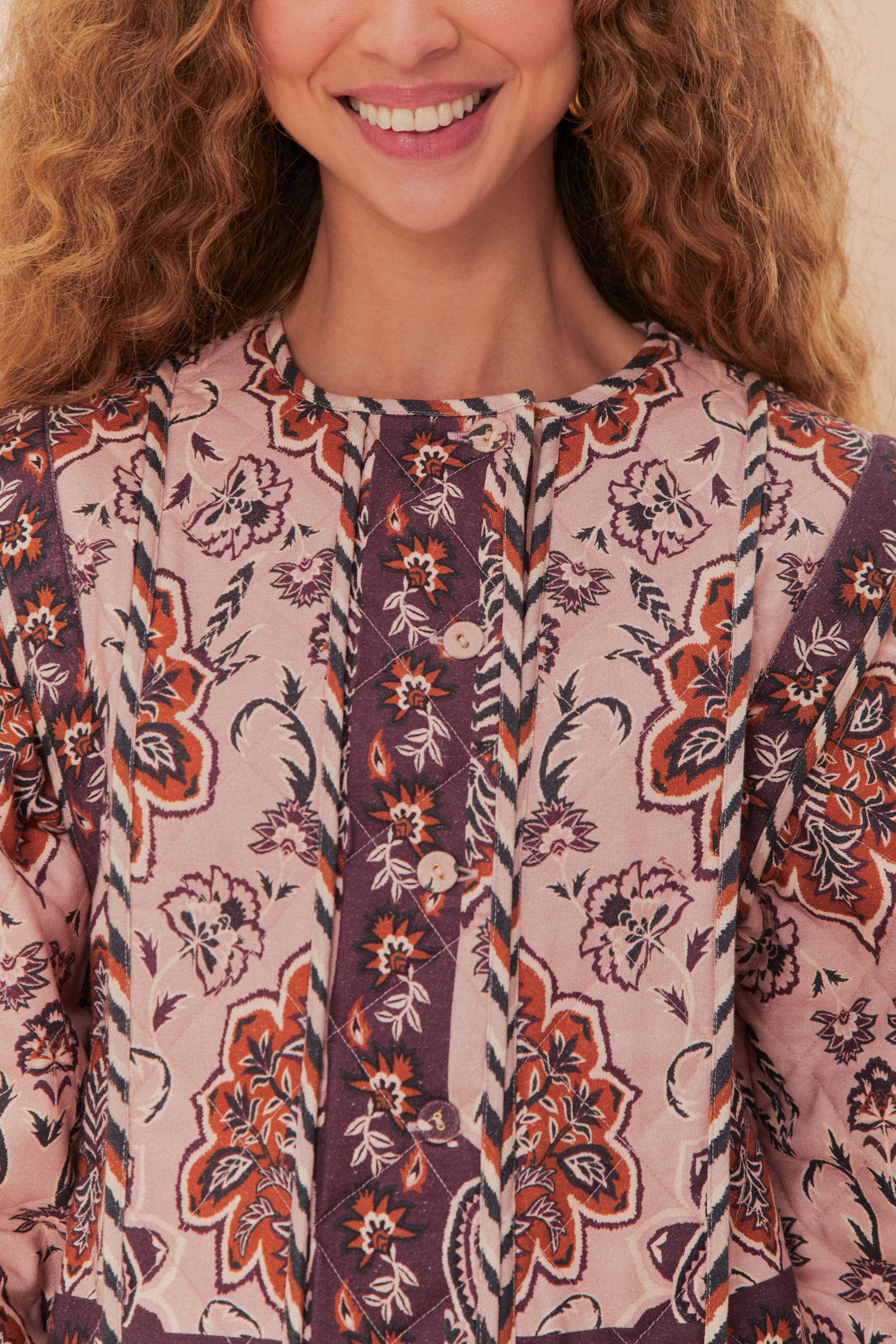 Glam Tapestry Burgundy Long Sleeve Jacket - Image 3