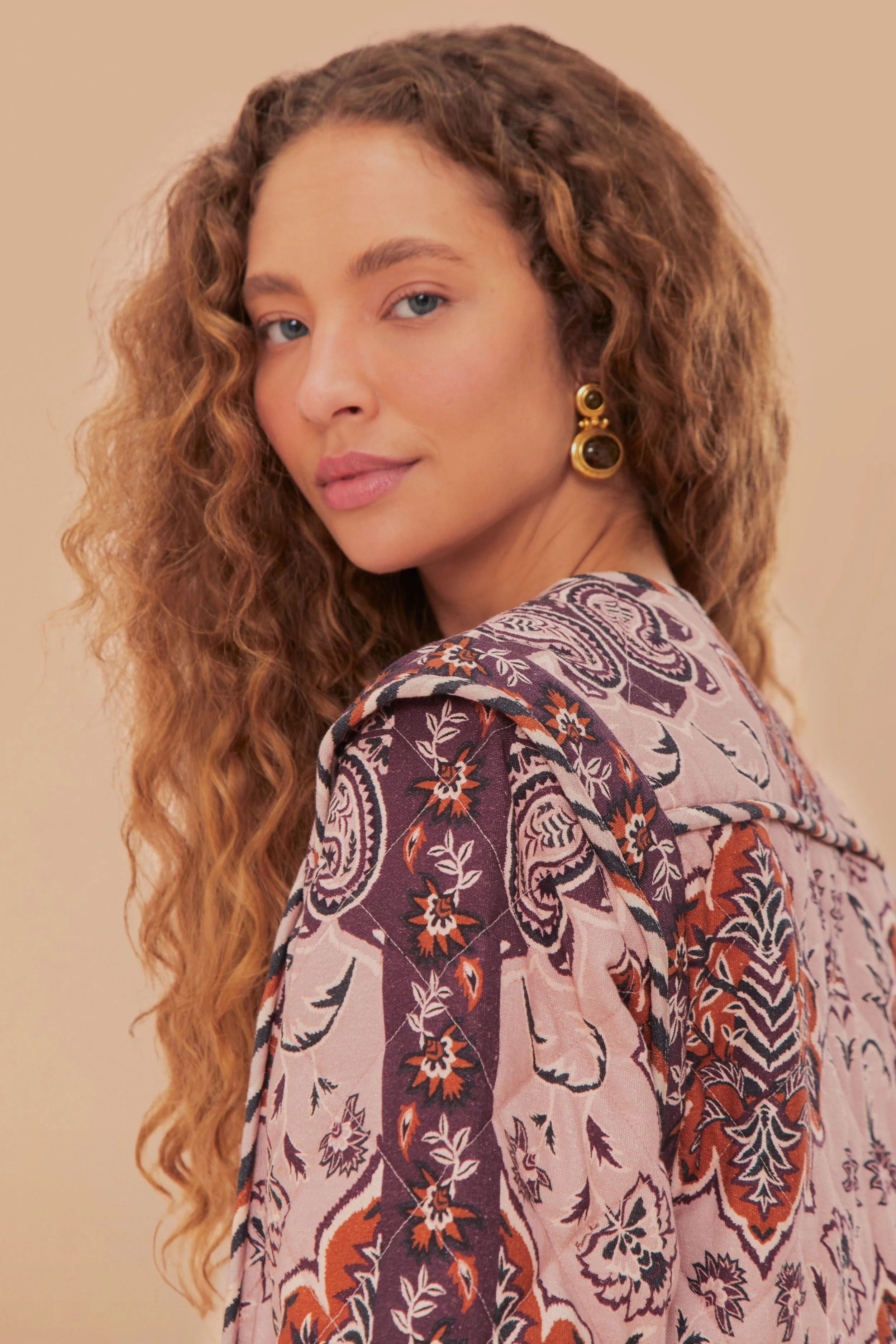Glam Tapestry Burgundy Long Sleeve Jacket - Image 4