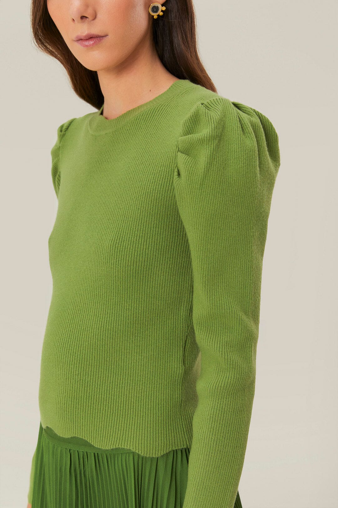 Green Knit Blouse - Image 3