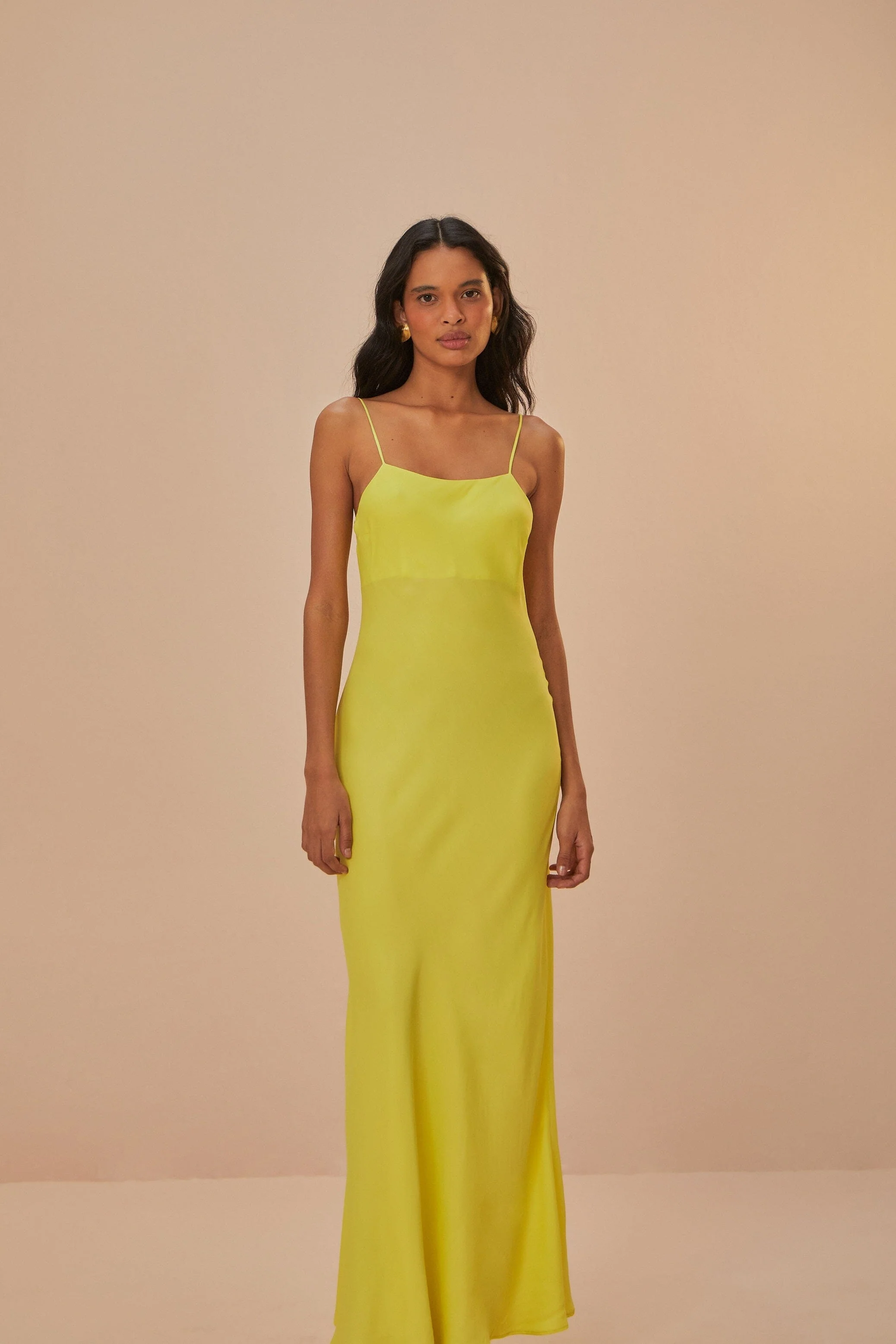 Neon Green LENZING™ ECOVERO™ Viscose Slip Dress - Image 2
