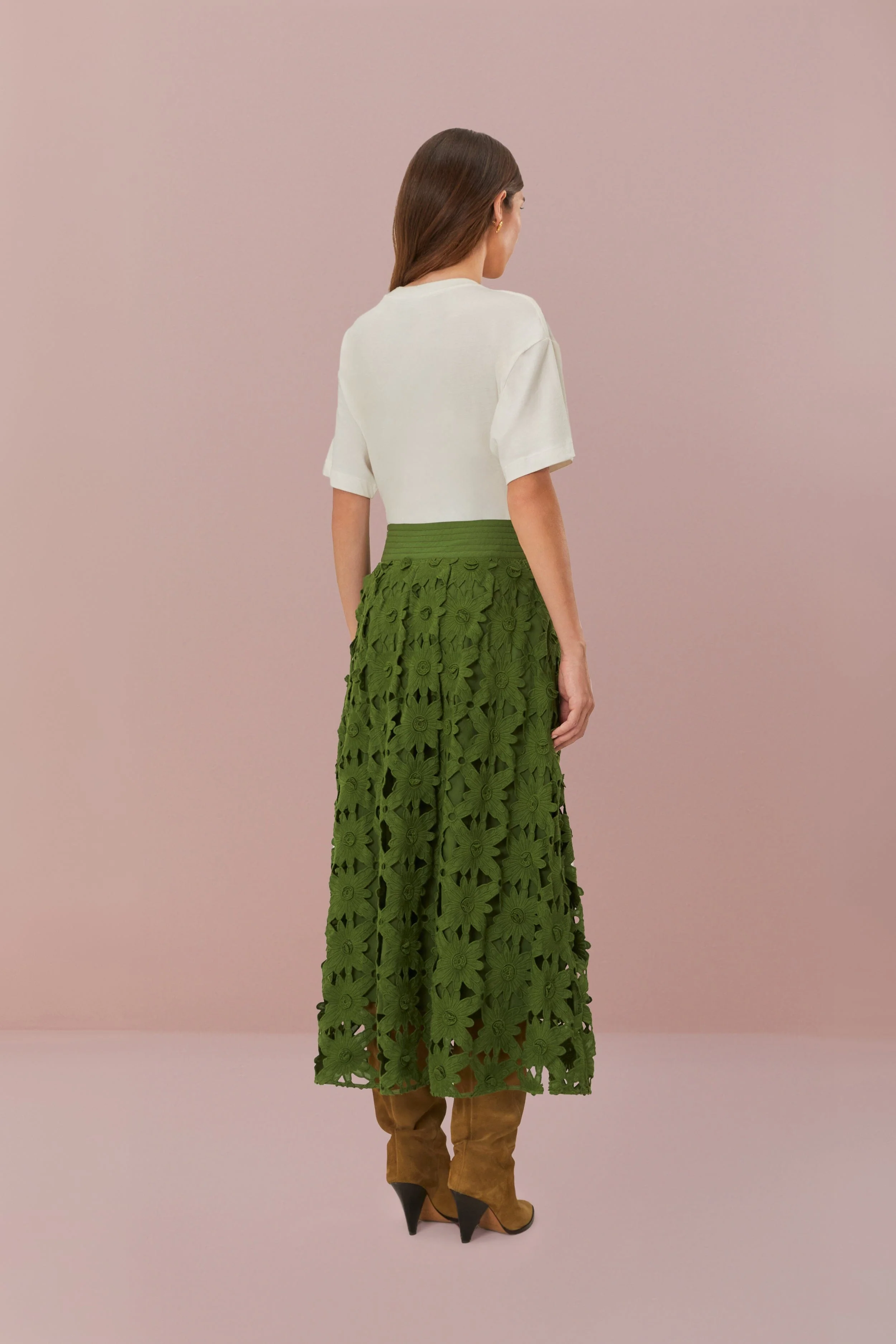 Green Richelieu Midi Skirt - Image 3