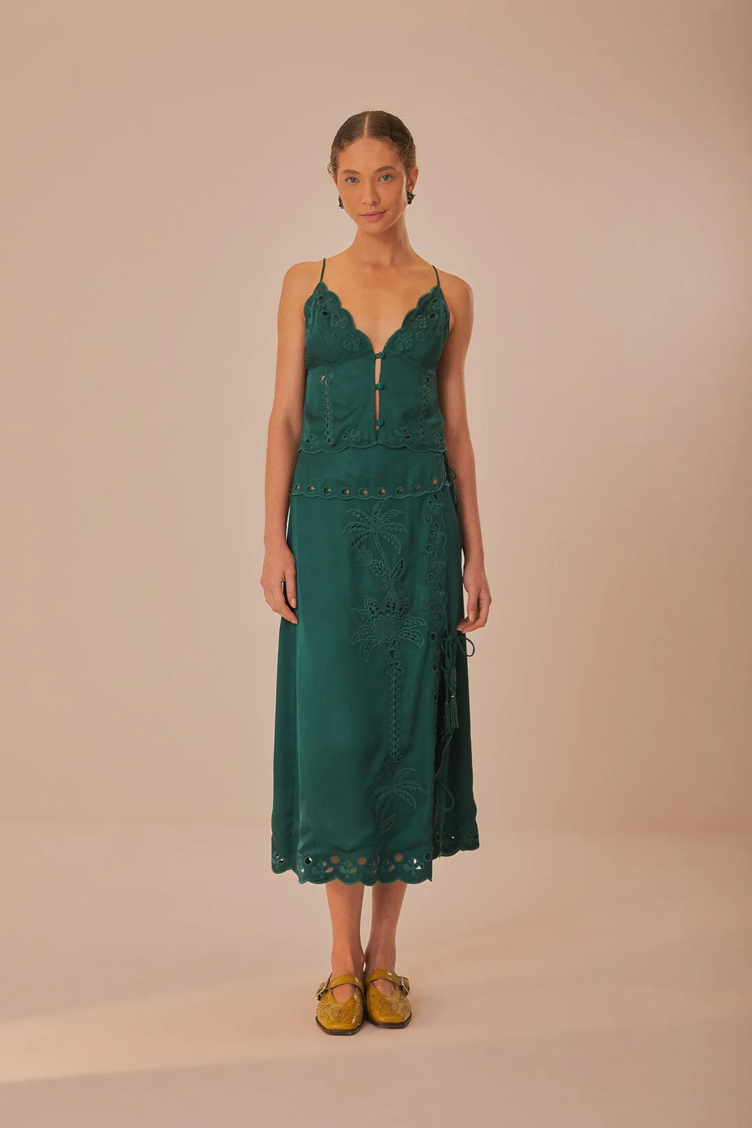 Green Richelieu Sleeveless Blouse - Image 2