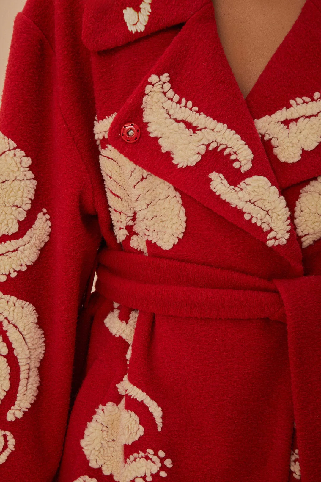 Red Helen Fleece Coat - Image 4