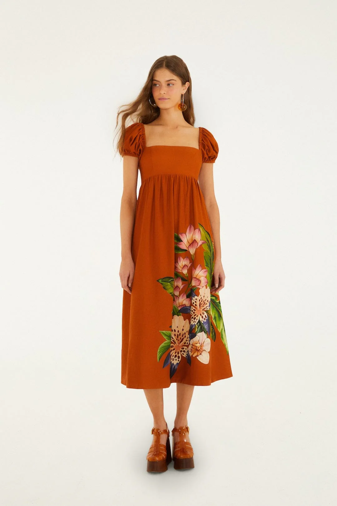 Brown Hilo Arrangment Lenzing™ Ecovero™ Euroflax™ Midi Dress - Image 2