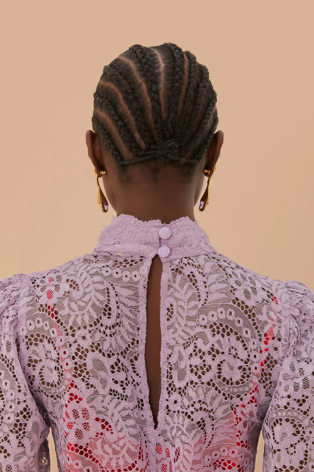 Lilac Lace Midi Dress - Image 4