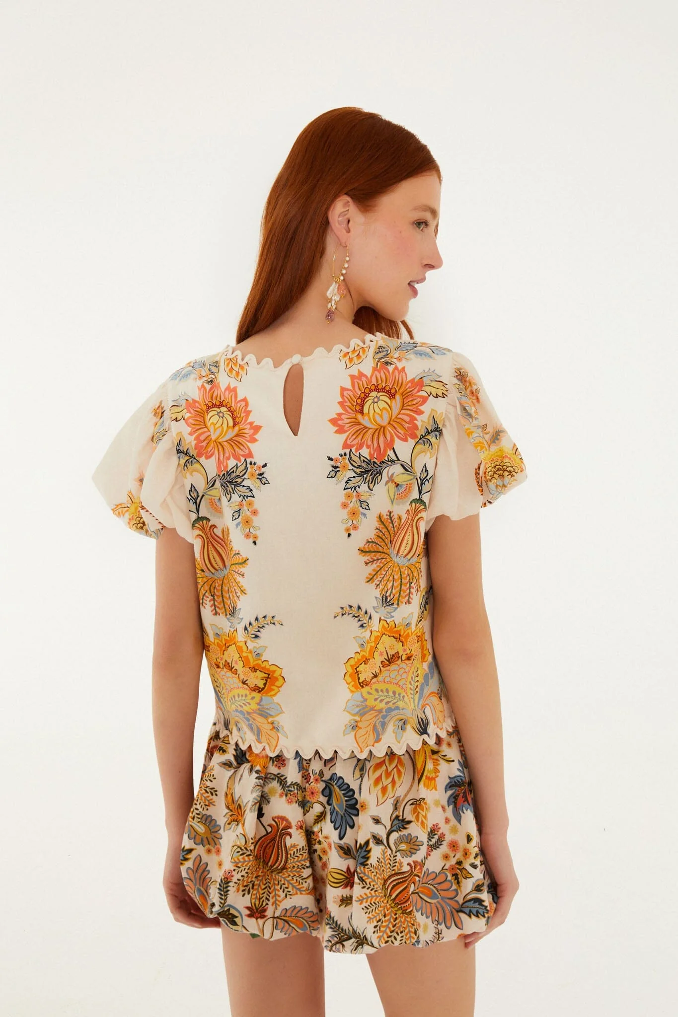 Light Pink Ligia Short Sleeve Lenzing Ecovero Euroflax Blouse - Image 4