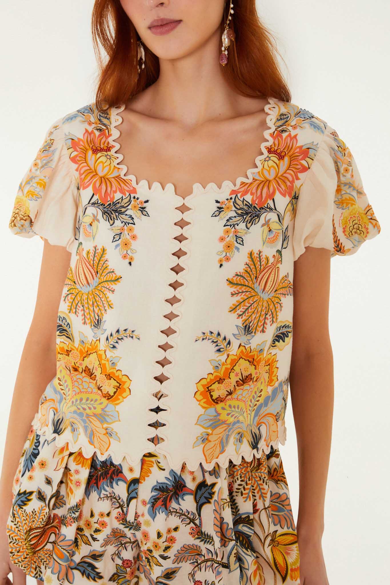 Light Pink Ligia Short Sleeve Lenzing Ecovero Euroflax Blouse - Image 5
