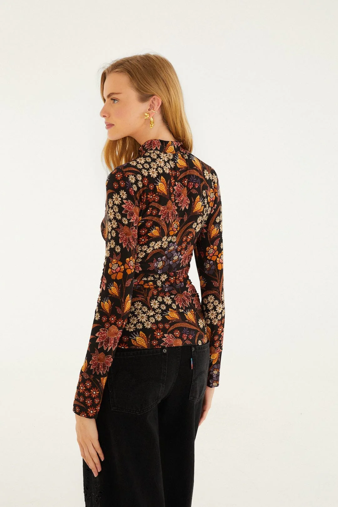 Black Lili Jersey Blouse - Image 3