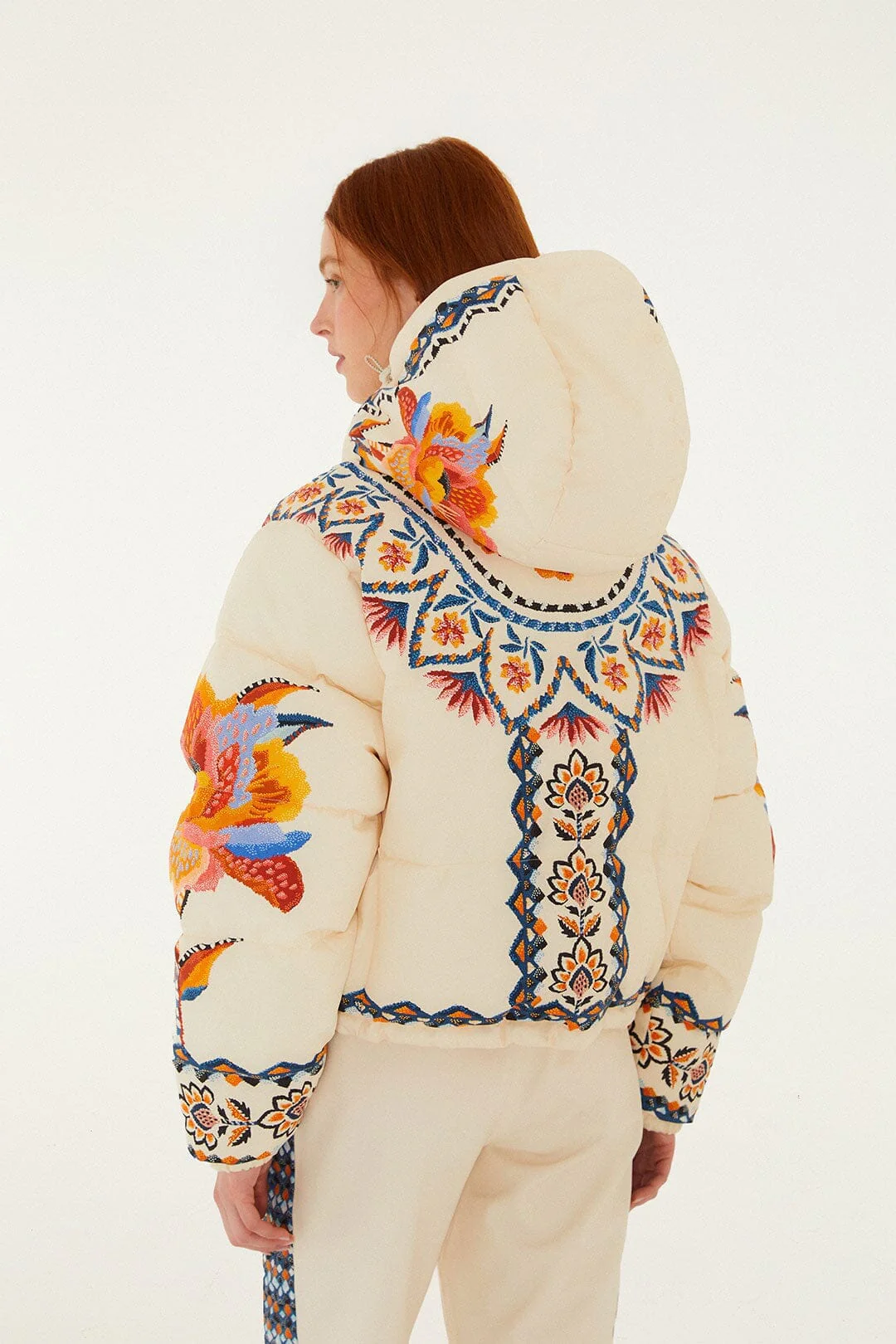 Off-White Lucy Floral Hooded Puffer Ski Jacket - Image 3