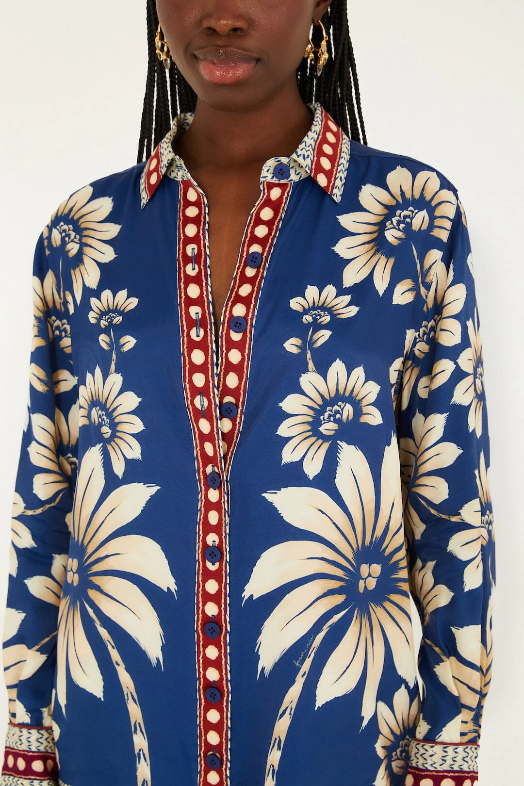 Blue Luna Collared Lenzing_x0099_ Ecovero_x0099_ Viscose Pajama Shirt - Image 2