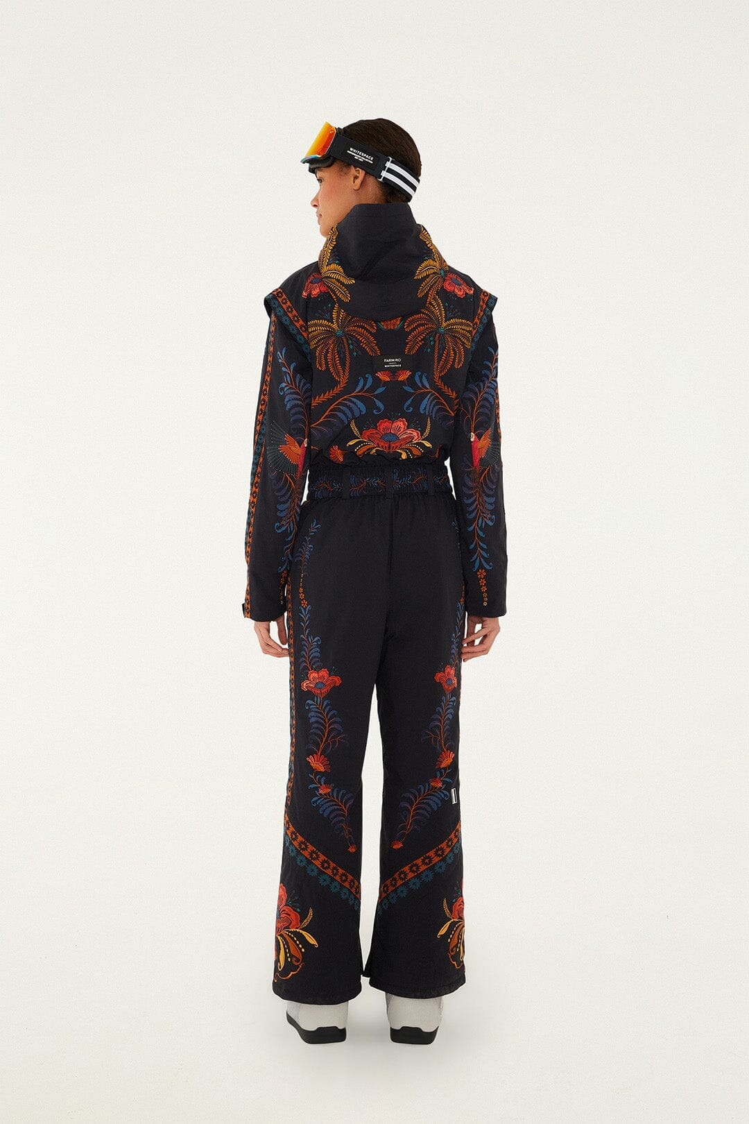 Black Macaw Hooded Belted Ski Jumpsuit - Image 3
