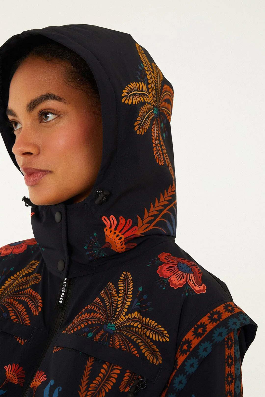 Black Macaw Hooded Belted Ski Jumpsuit - Image 4