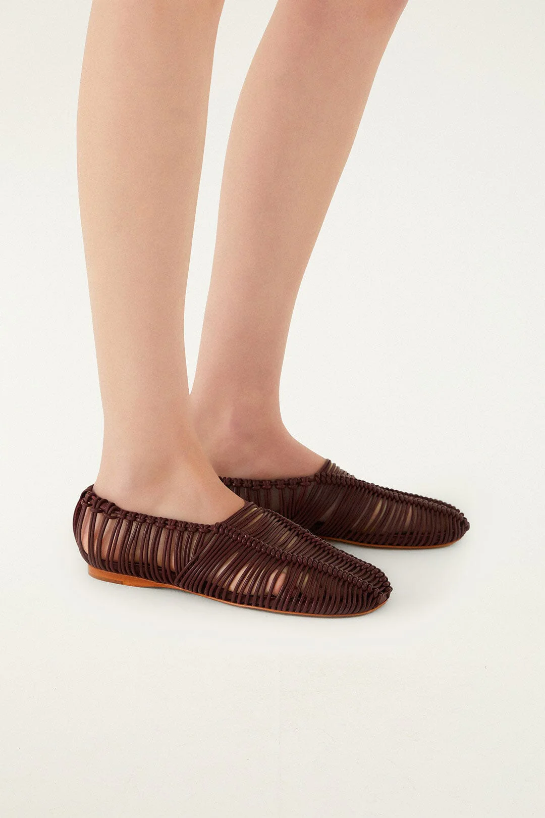 Brown Macrame Mary Jane Ballerina - Image 3