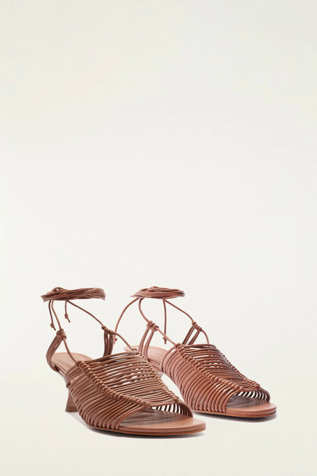 Brown Macrame Heeled Sandal - Image 2
