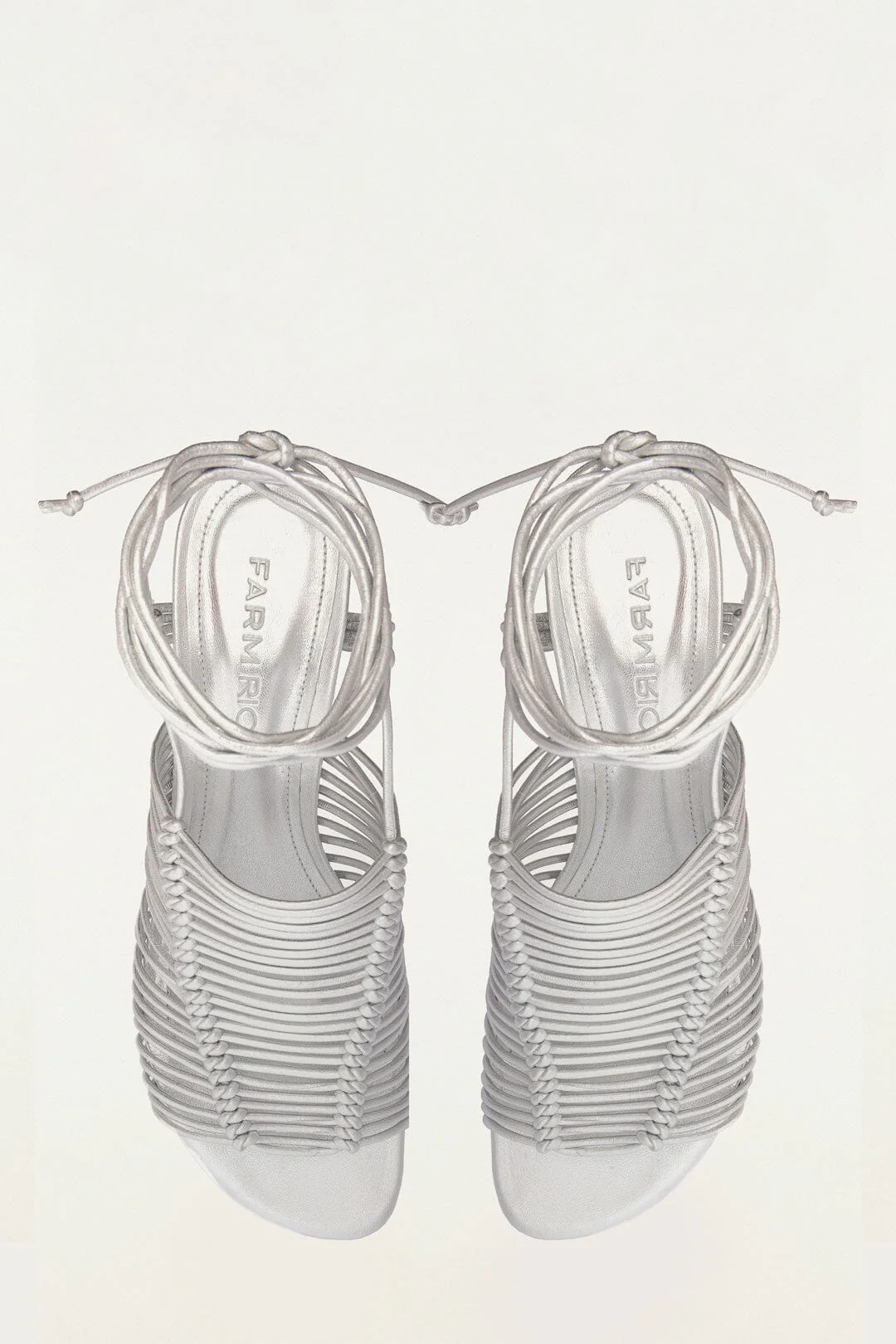 Silver Macrame Heeled Sandal - Image 3