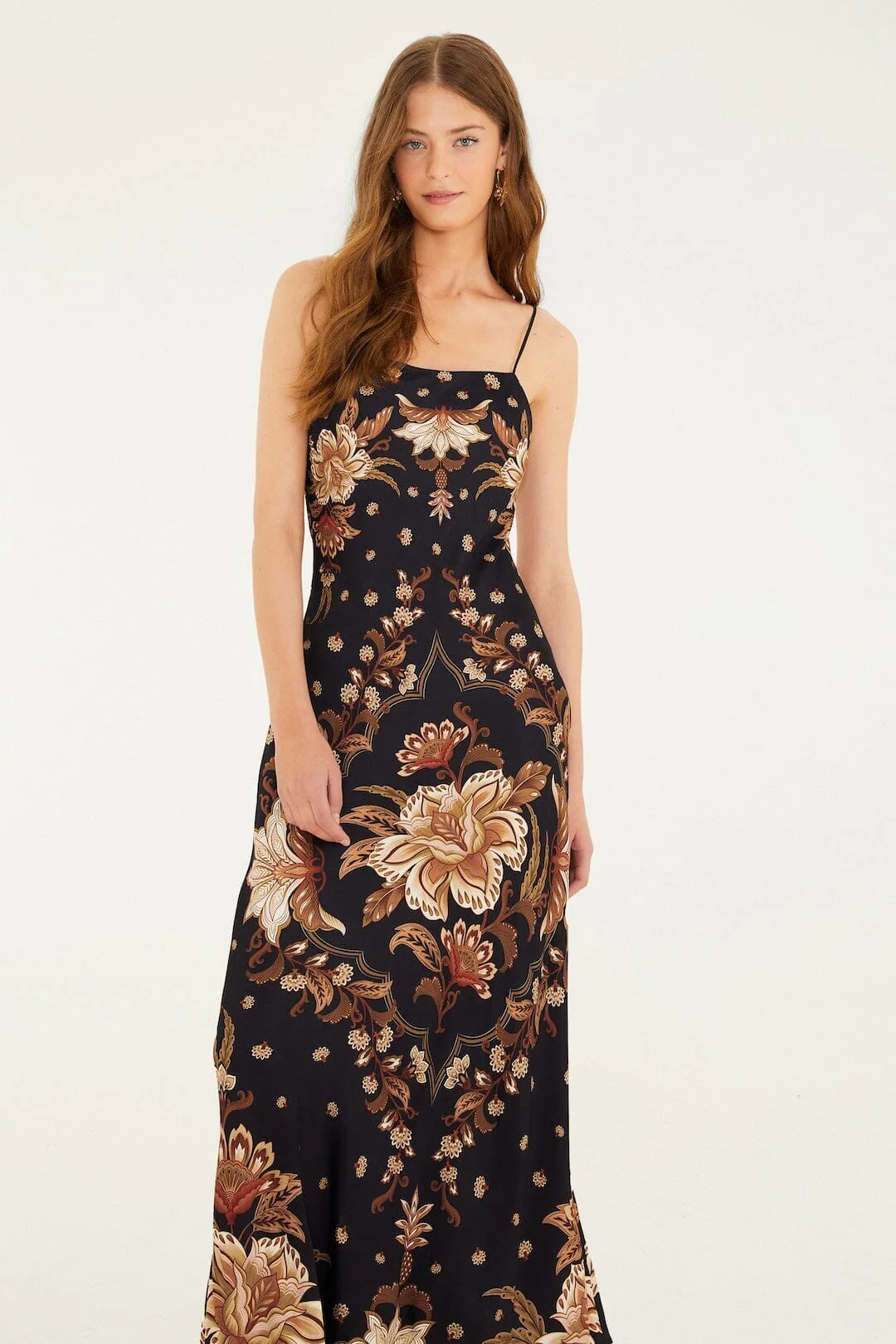 Black Majestic Garden Lenzing™ Ecovero™ Viscose Slip Maxi Dress - Image 4