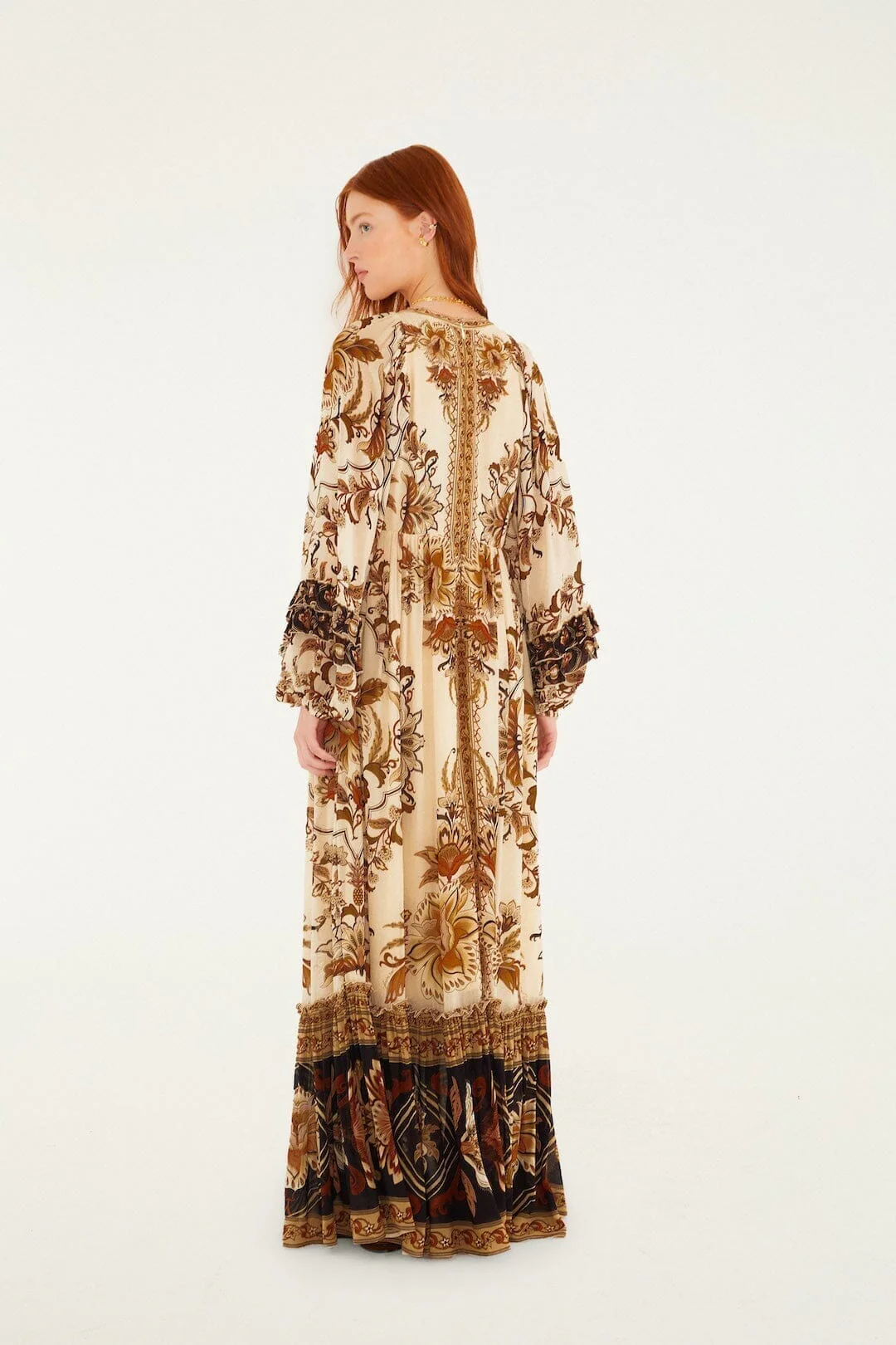 Sand Majestic Garden Ruffled Maxi Dress - Image 3