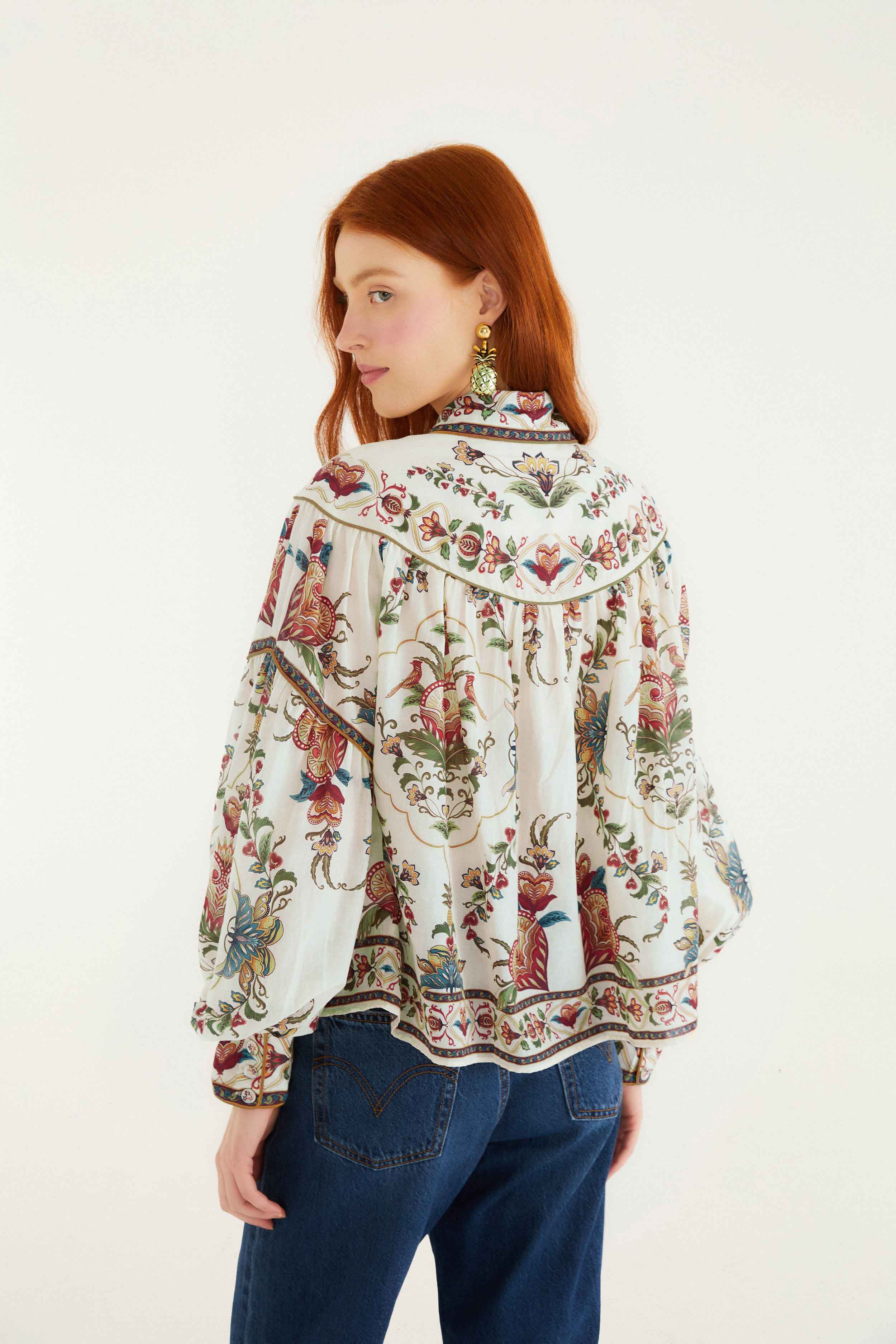 Cream Majestic Hearts Blouse - Image 3