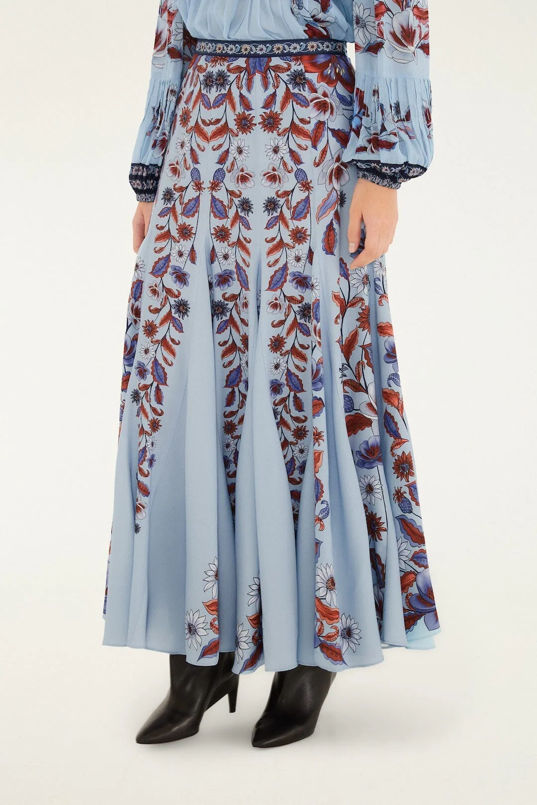 Soft Blue Marcelle Pleated Maxi Skirt - Image 2
