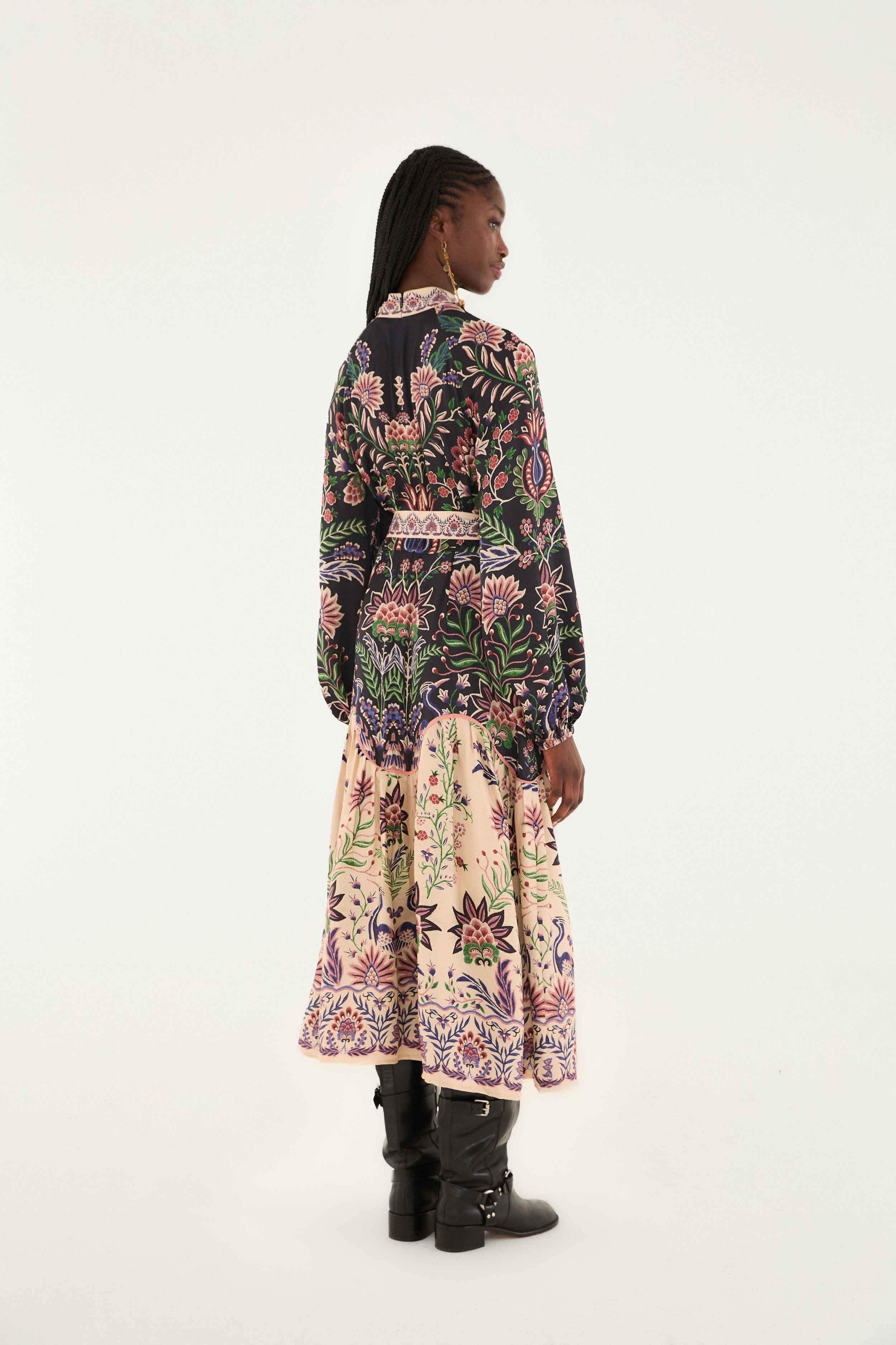 Marvelous Garden Black Midi Dress - Image 4