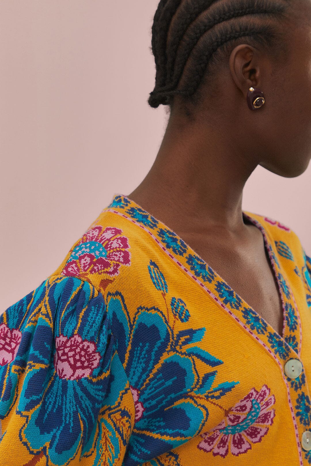 Yellow Mica Knit Cardigan - Image 3