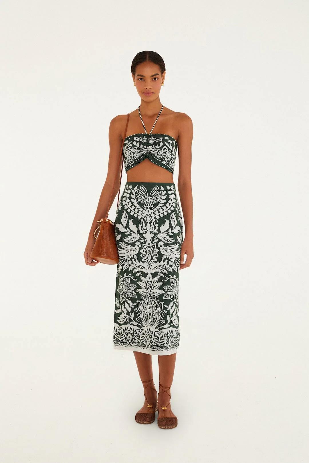 Dark Green Miranda Beaded Knit Top - Image 4