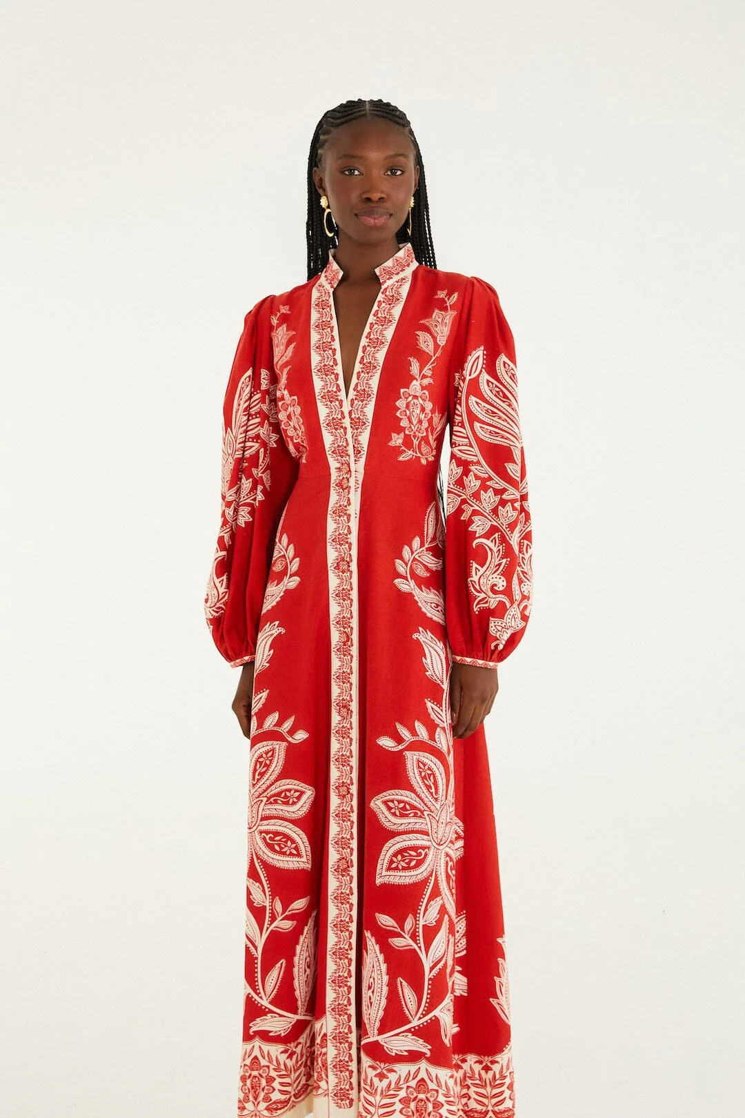 Red Miranda Lenzing™ Ecovero™ Euroflax™ Maxi Dress - Image 4