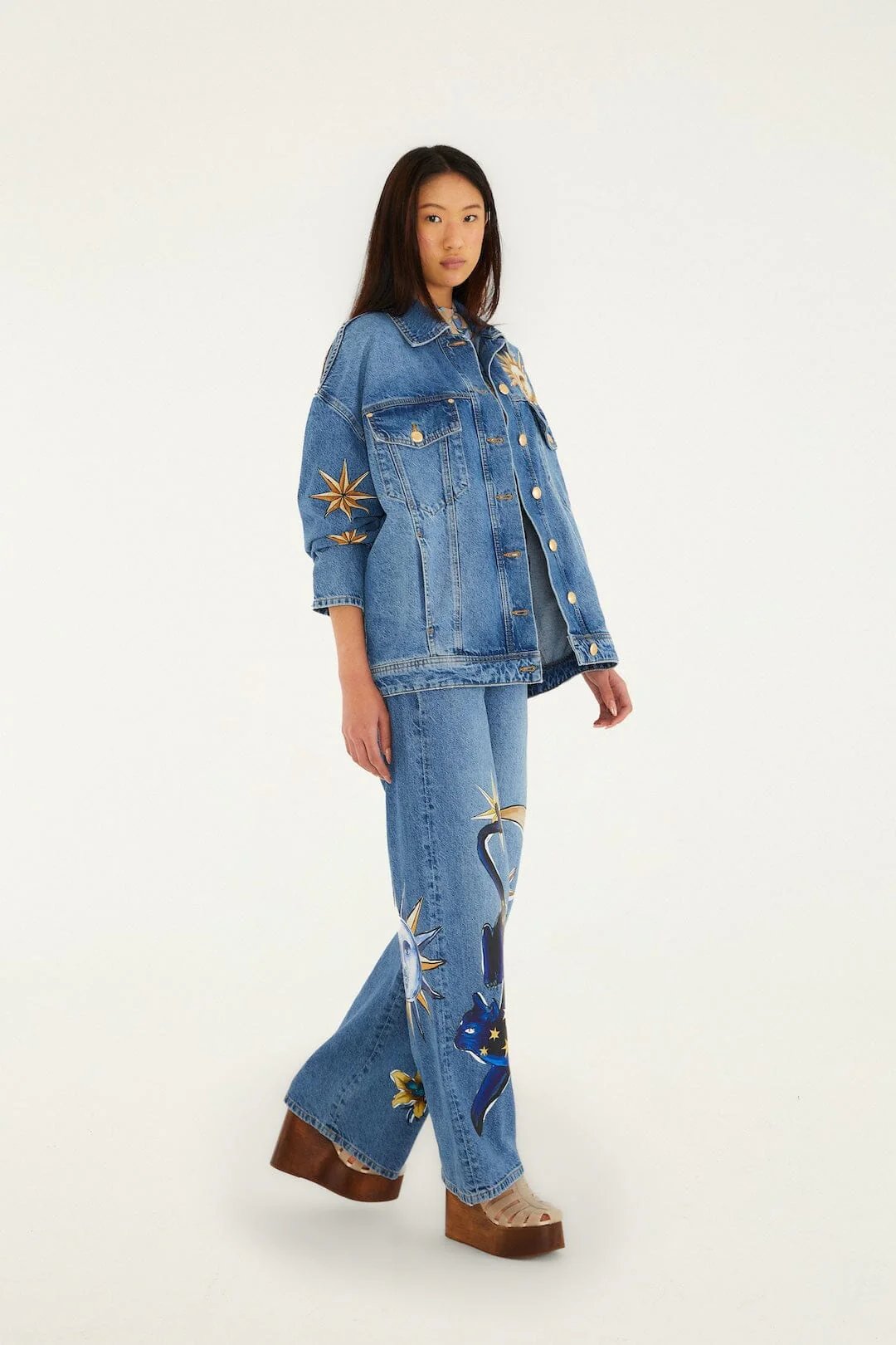 Denim Mystical Wide-Leg Pants - Image 4