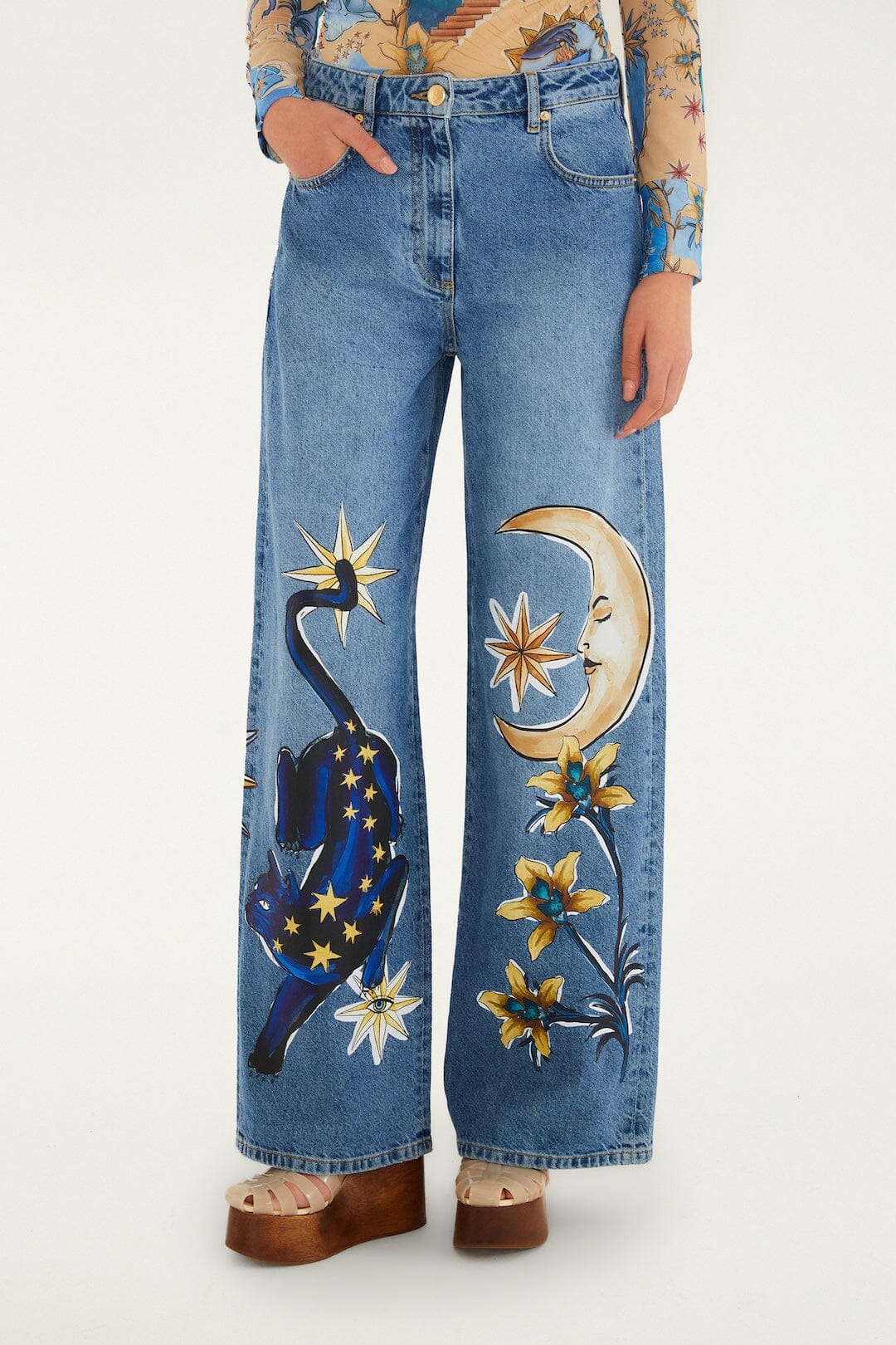 Denim Mystical Wide-Leg Pants - Image 5