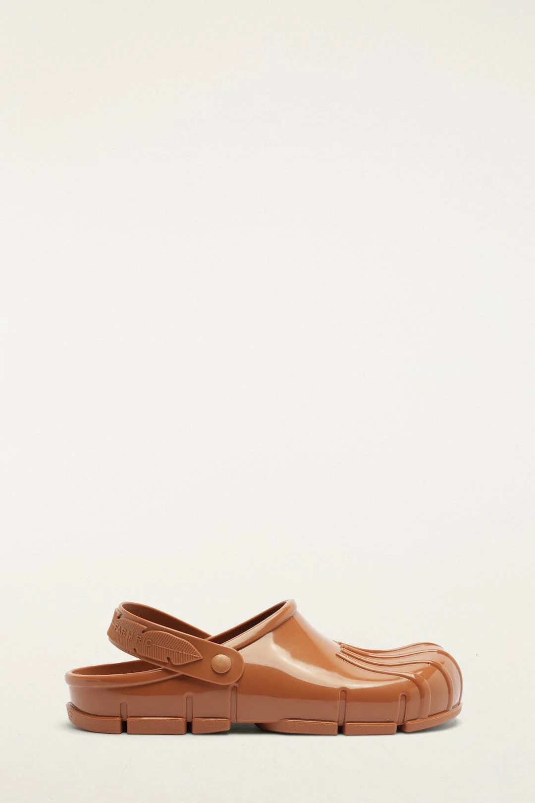 Brown Monstera Slingback Rain Clog