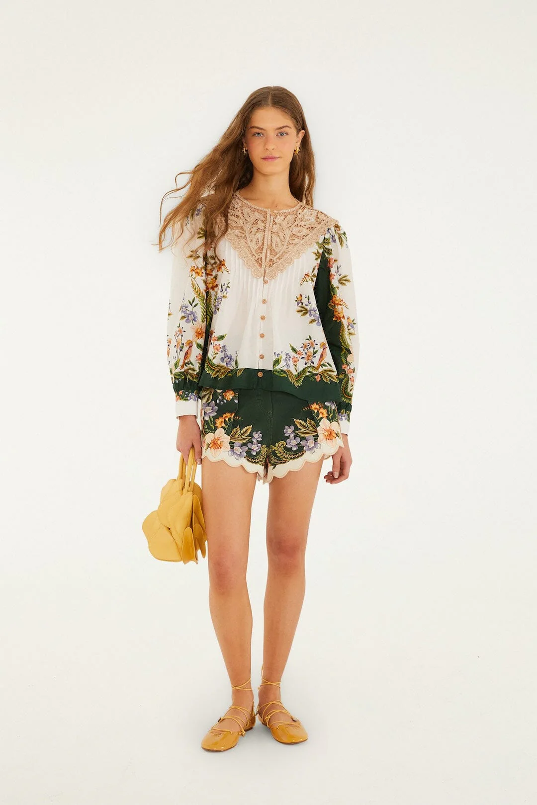 Sand Nature Lace Long Sleeve Blouse - Image 4