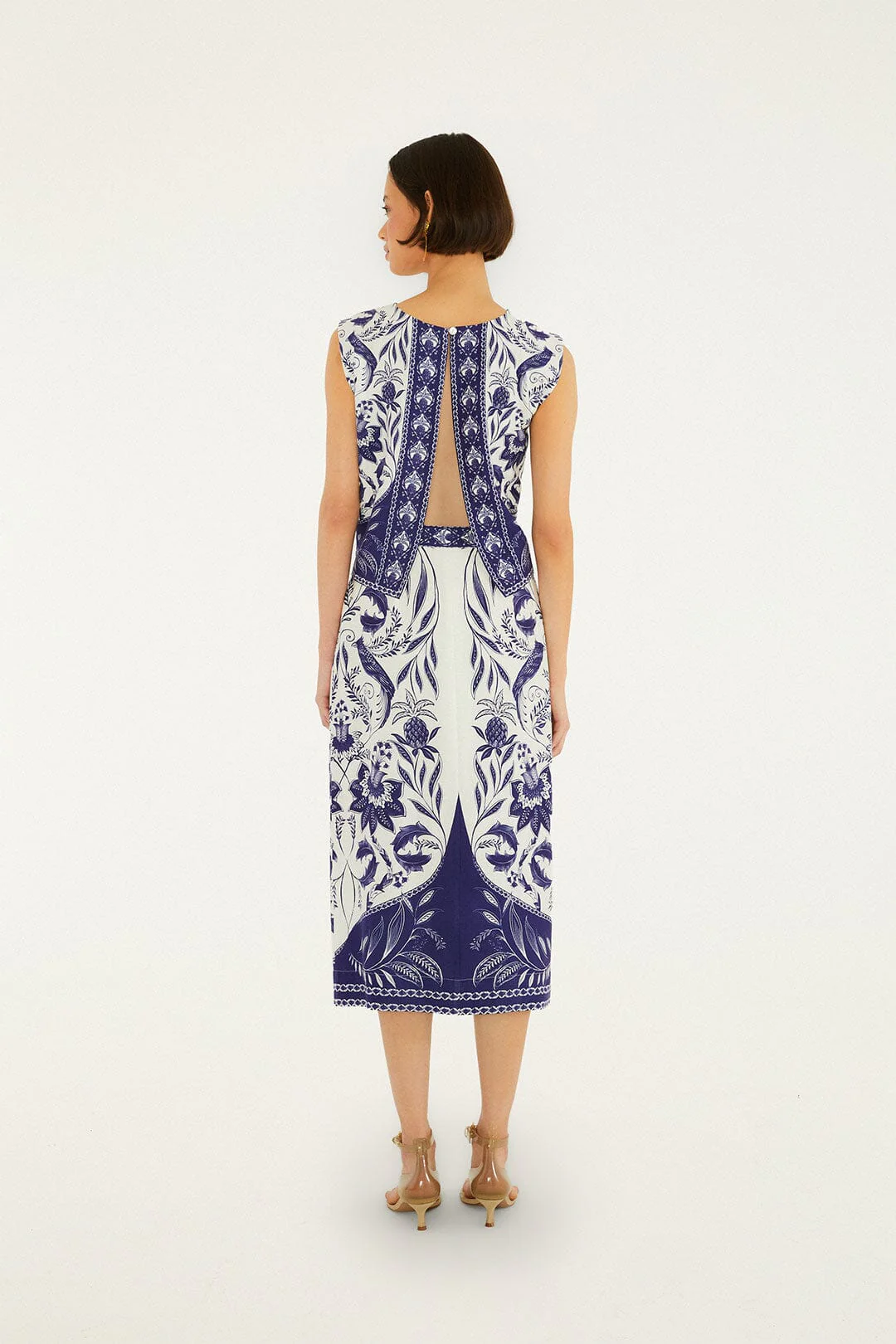 Off-White Nina Lenzing™ Ecovero™ Euroflax™ Wrap Midi Skirt - Image 3
