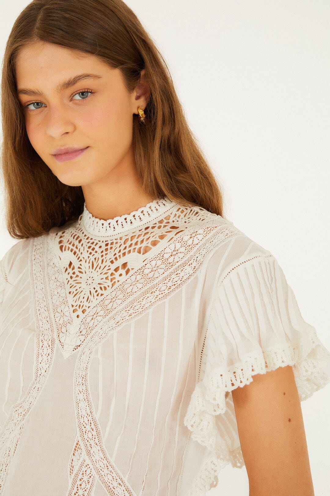 Off-White Organic Cotton Blouse With Appliqués