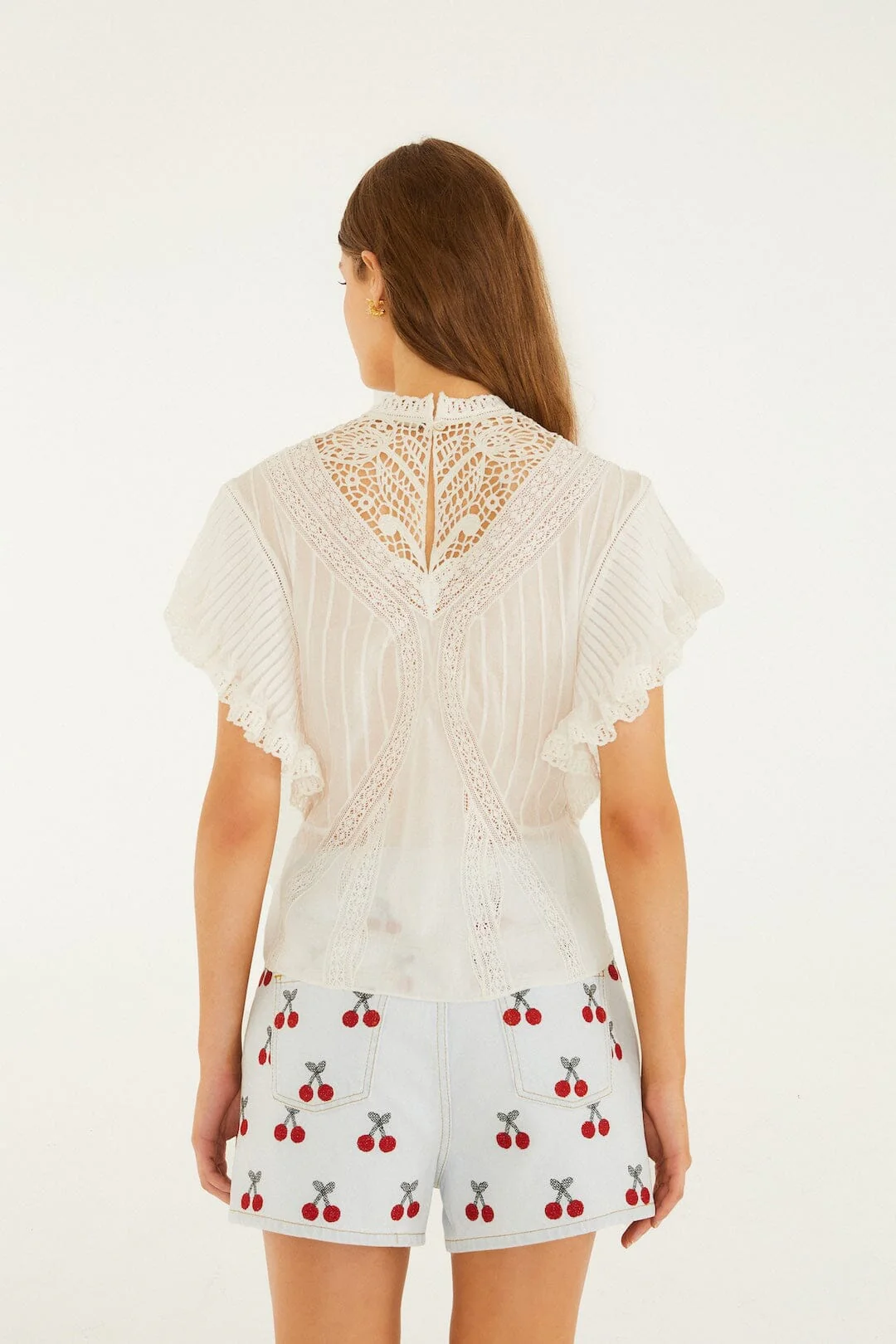 Off-White Organic Cotton Blouse With Appliqués - Image 3
